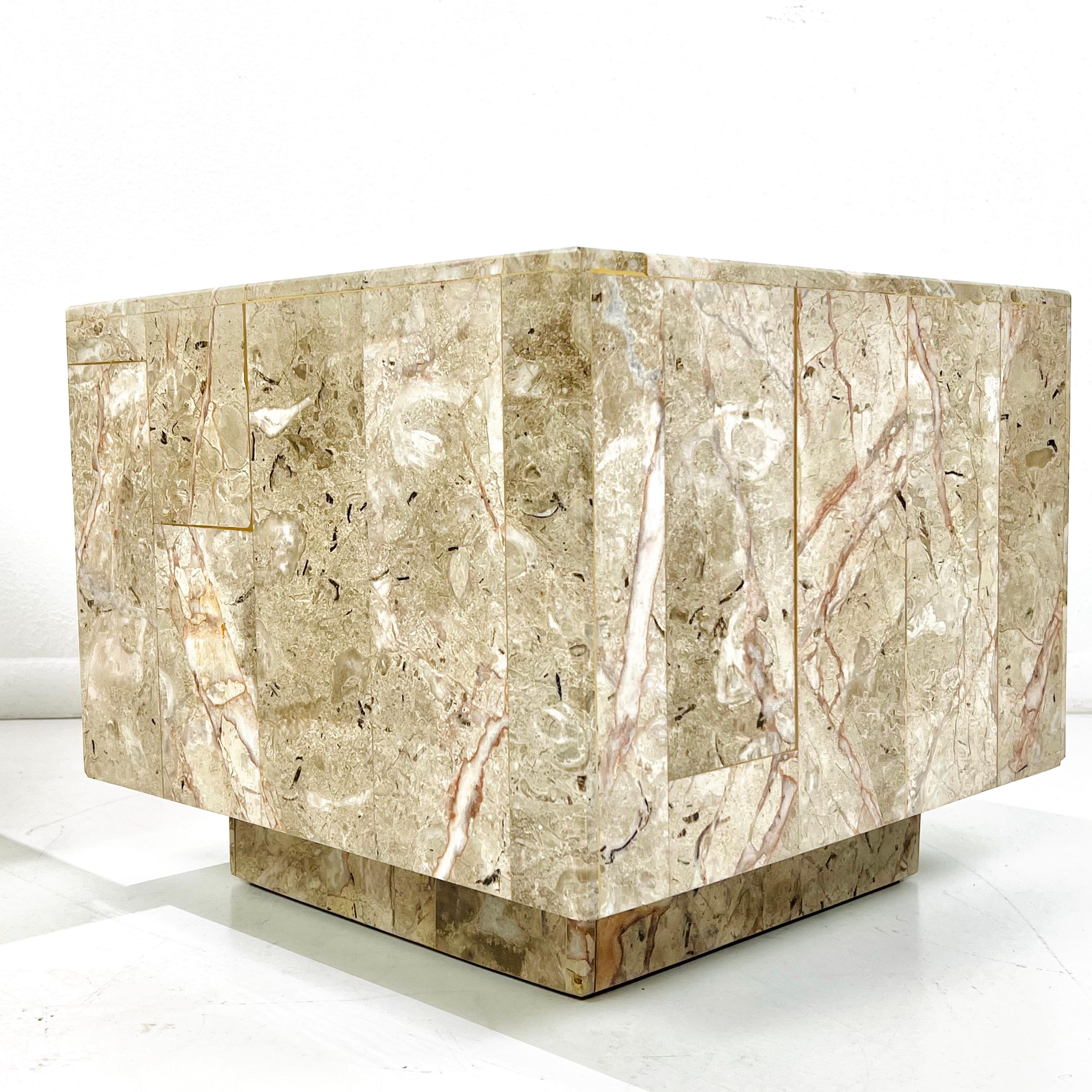 Pair of Tessellated Quartzite Cube End Tables For Sale 3