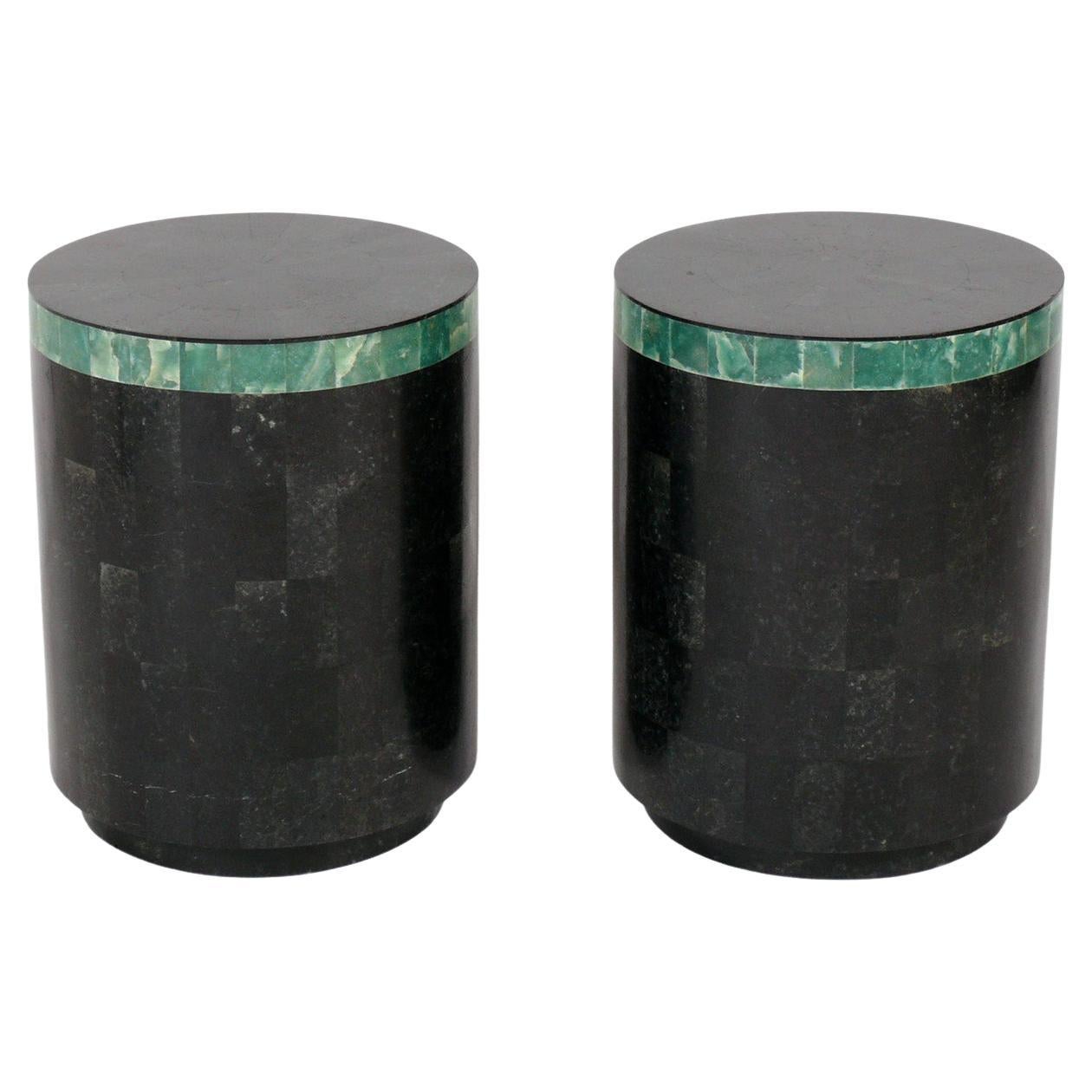 Pair of Tessellated Stone End Tables circa 1980s