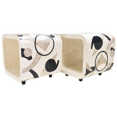 Pair of Tessellated Stone "Et Cetera" End Tables, 1990s