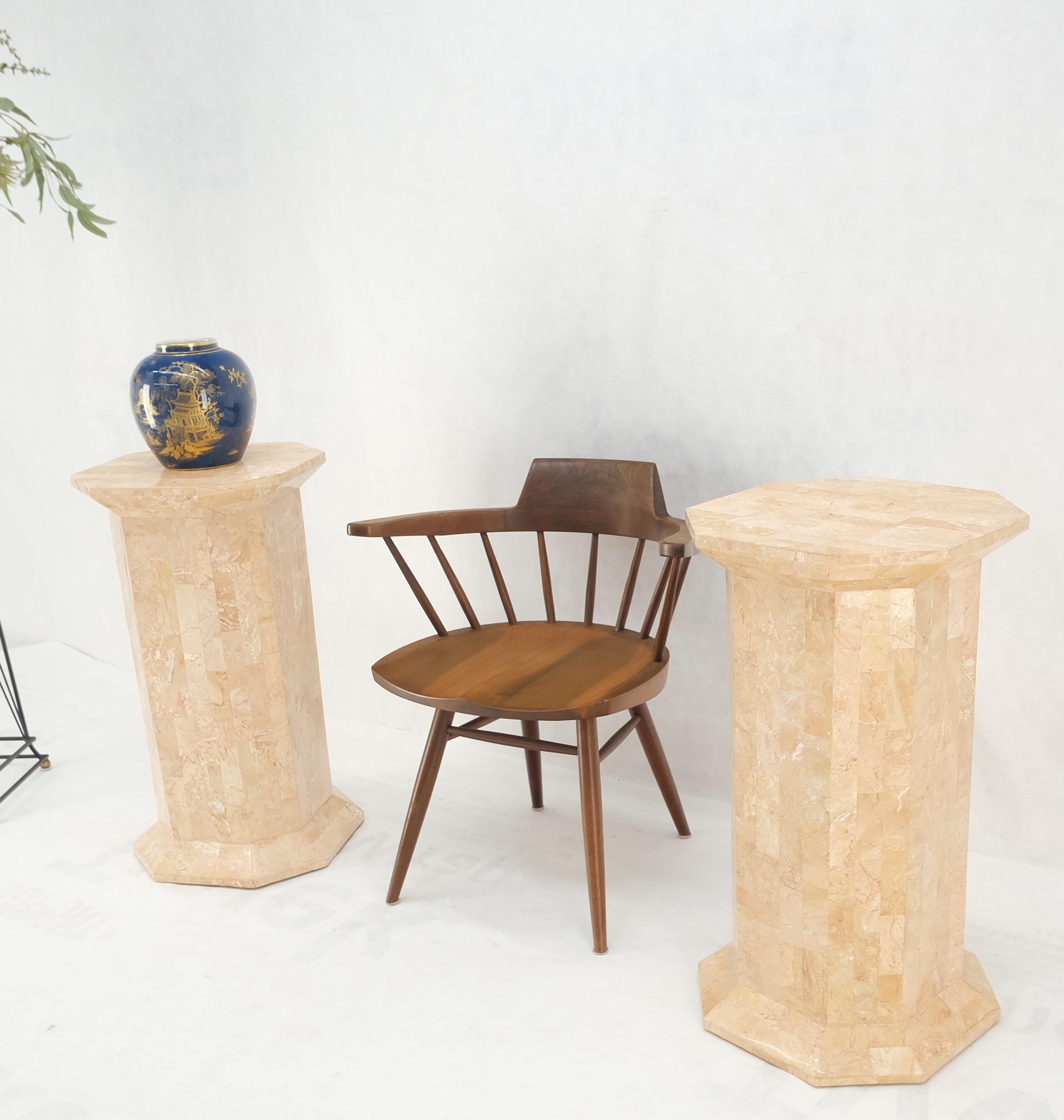 Pair of Tessellated Stone Marble Columns Octagon Shape Pedestals Columns Mint! For Sale 6