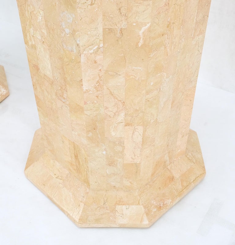 Pair of Tessellated Stone Marble Columns Octagon Shape Pedestals ...