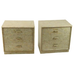 Pair of Tessellated Stone Nightstands by Maitland Smith