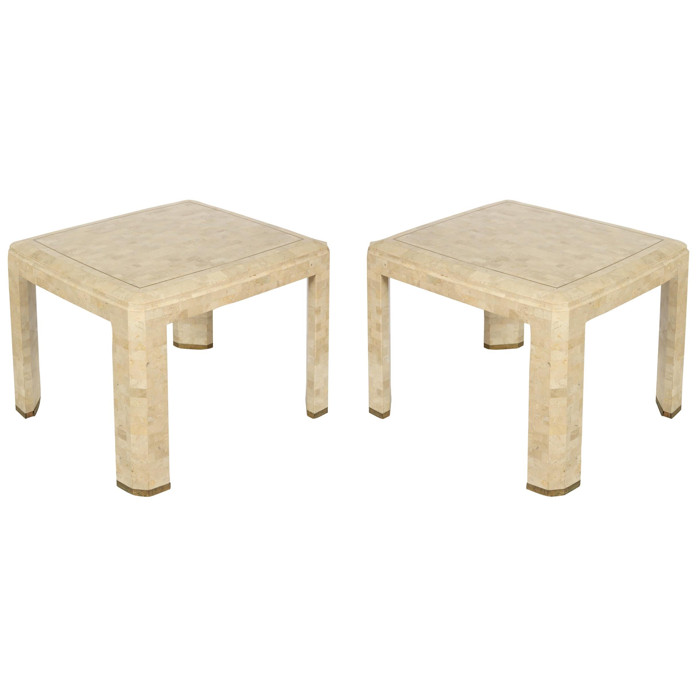 Pair of Tessellated Stone Side Tables