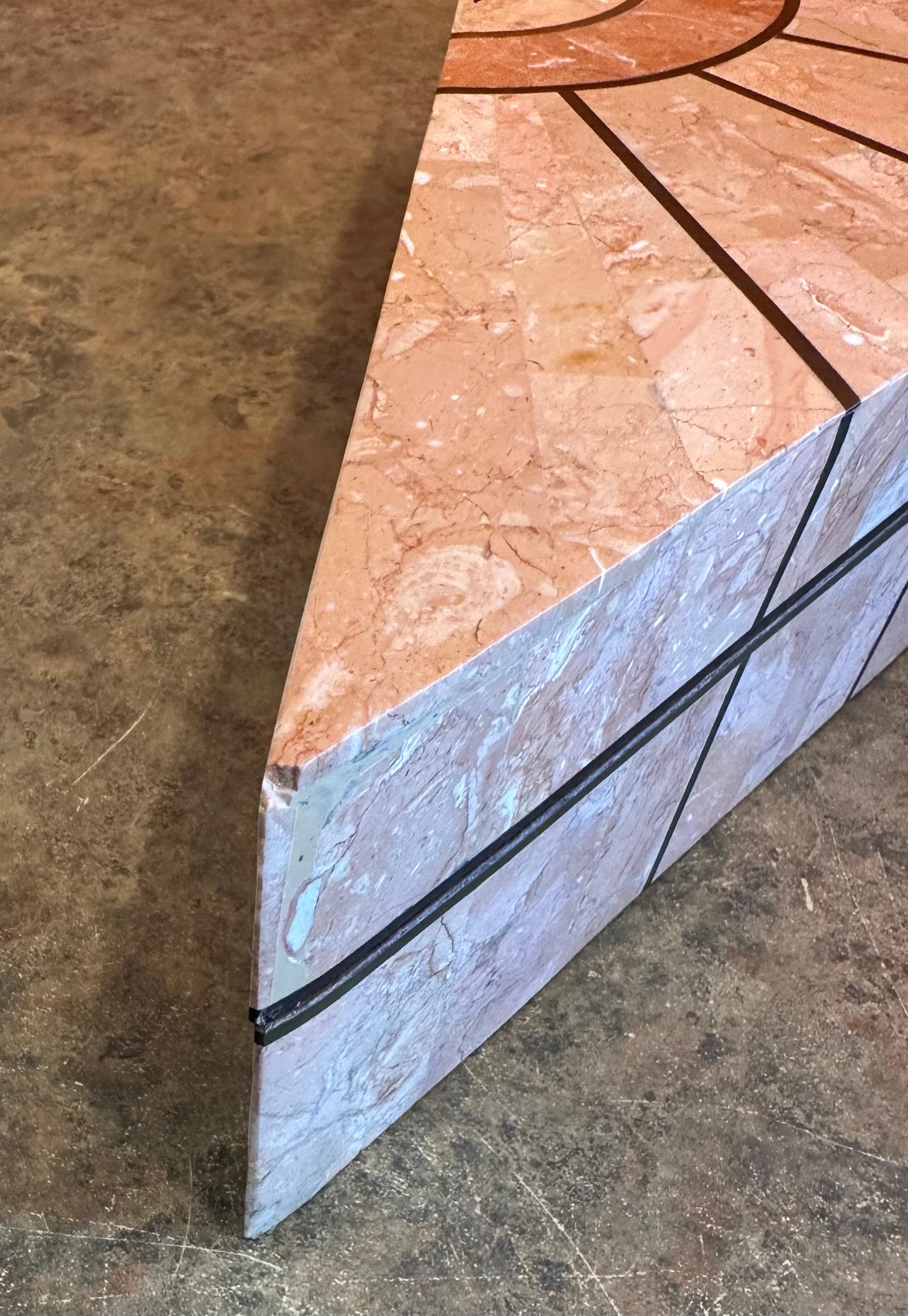 Pair of Tessellated Stone Triangular Boxes by Robert Marcius for Casa Bique For Sale 11