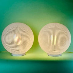 Pair of "Tessuto" Murano Blown Glass Table Lamps by Ludovico Diaz de Santillana
