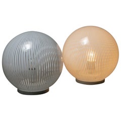 Pair of "Tessuto" Table Lamps by Venini