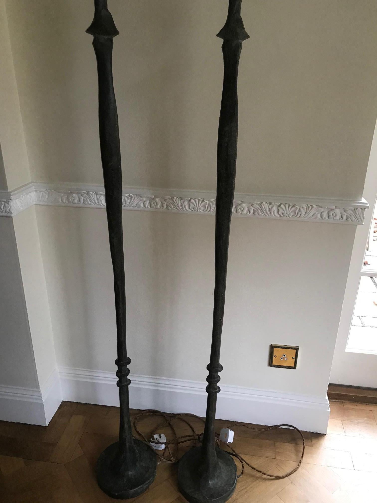 Pair of Tete de Femme Floor Lamps after Alberto Giacometti For Sale 3