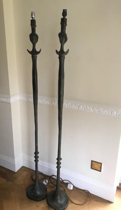 Pair of Tete de Femme Floor Lamps after Alberto Giacometti