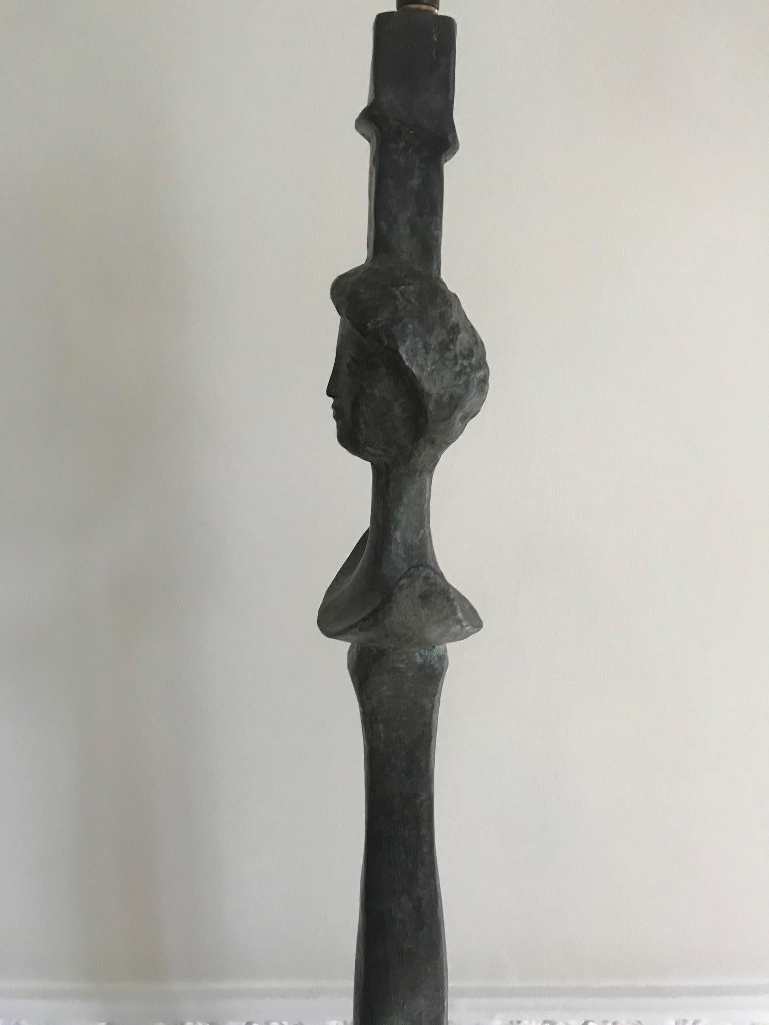 Pair of Tete de Femme Floor Lamps after Alberto Giacometti For Sale 1