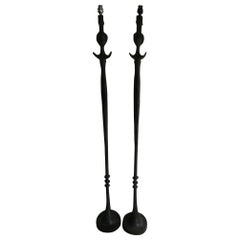 Pair of Tete de Femme Floor Lamps after Alberto Giacometti