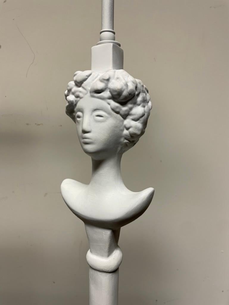 Paire de lampes de bureau en plâtre peint d'après Alberto Giacometti, Tete de Femme en vente 3