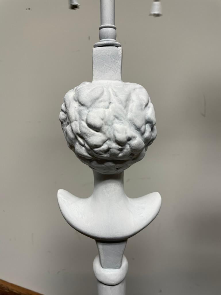 Paire de lampes de bureau en plâtre peint d'après Alberto Giacometti, Tete de Femme en vente 9