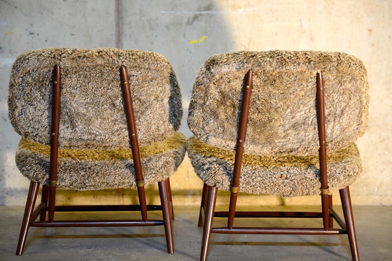 20th Century Pair of 'TeVe' Lounge Chairs by Alf Svensson, Ljungs Industrier Sweden For Sale