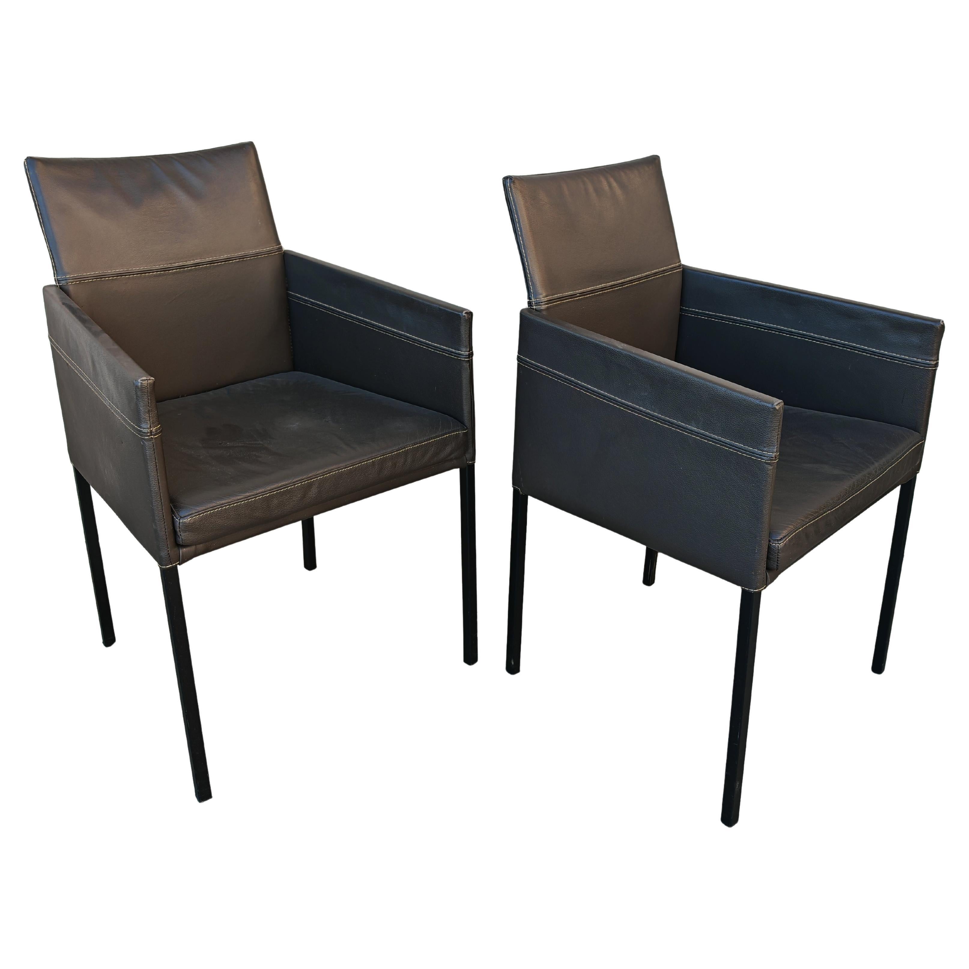 Pair of "Texas" leather armchairs by Karl Friedrich Förster for KFF, Germany