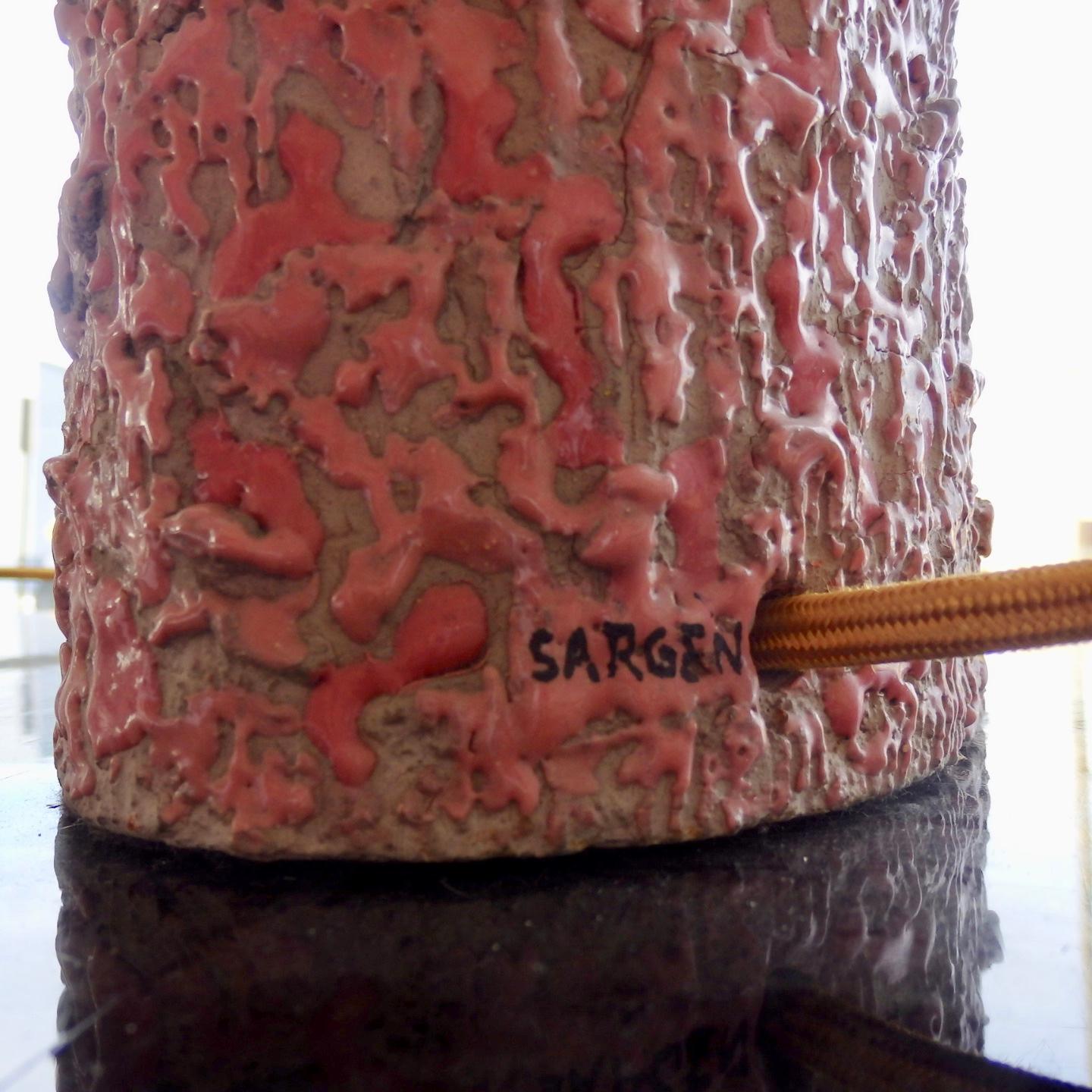 Hand-Crafted Pair of Textured Ceramic Table Lamps by Chicago artist Rita Sargen