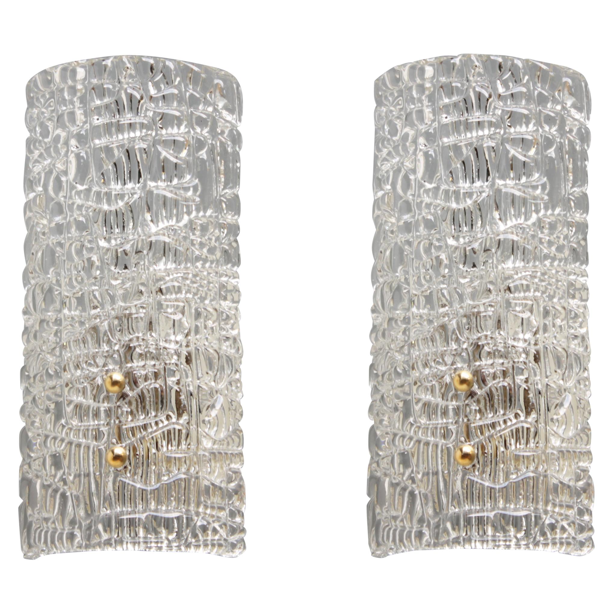 Pair of Textured Murano Sconces