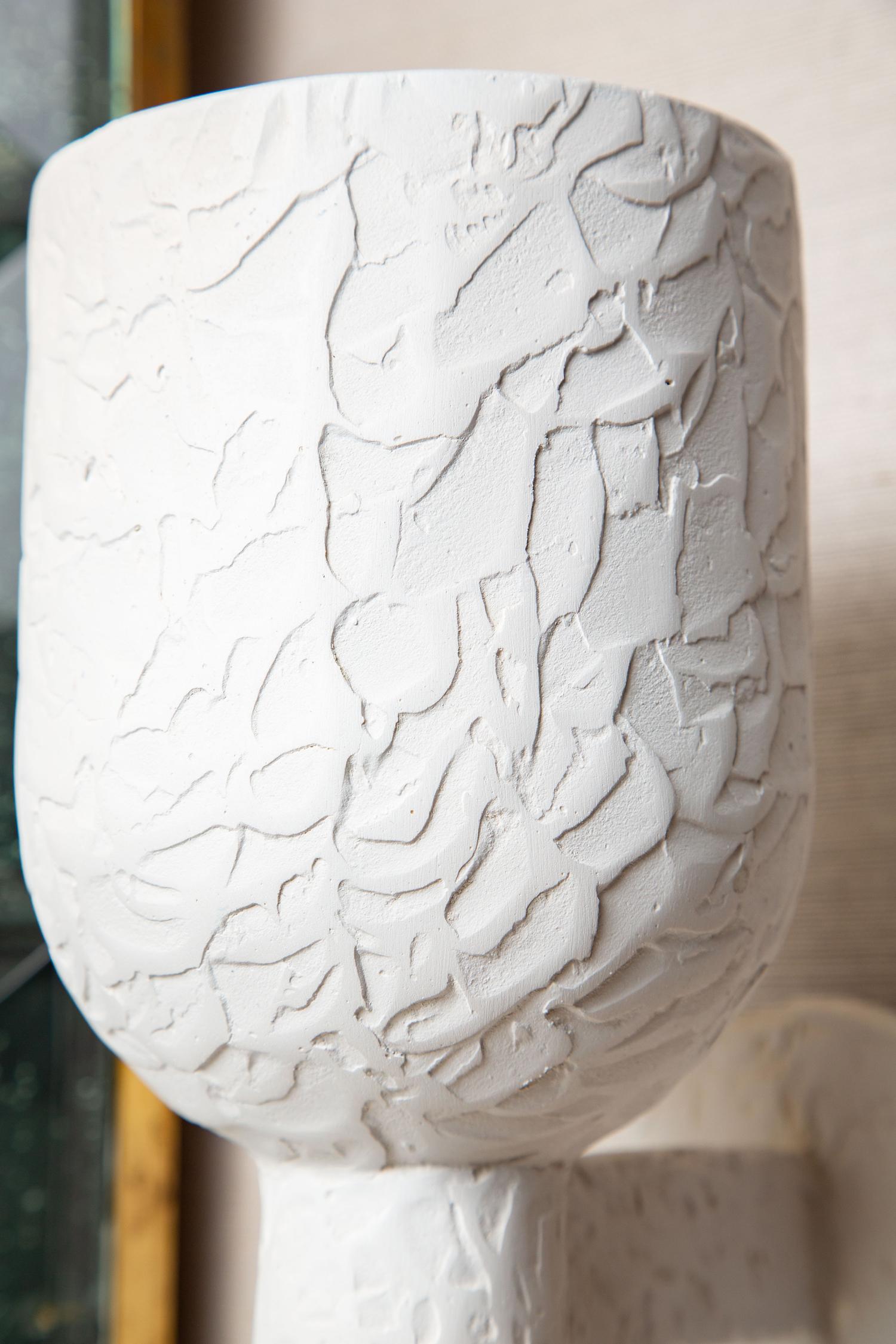 Pair of Textured Plaster Wall Lights, in Stock For Sale 1