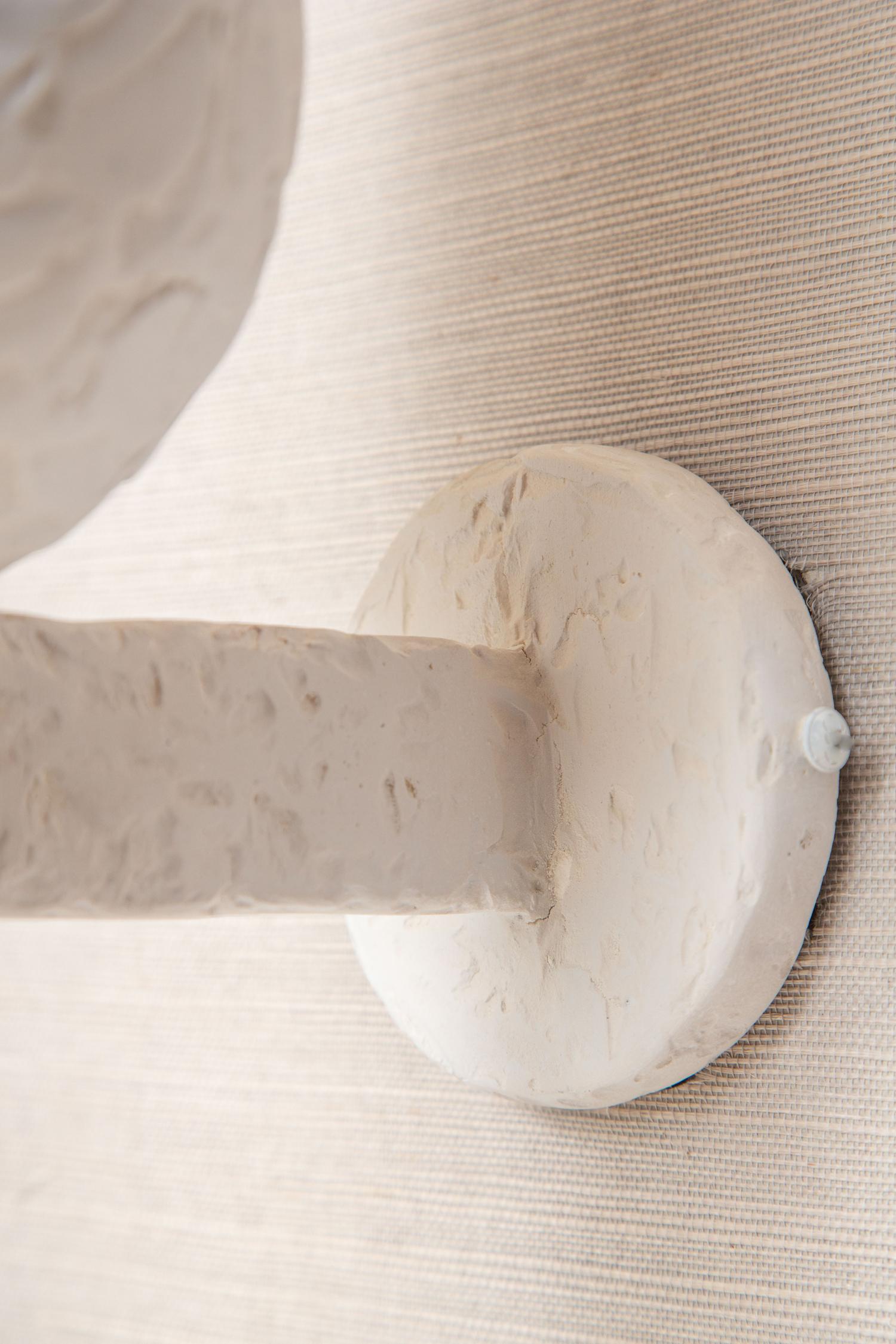 Pair of Textured Plaster Wall Lights, in Stock 2