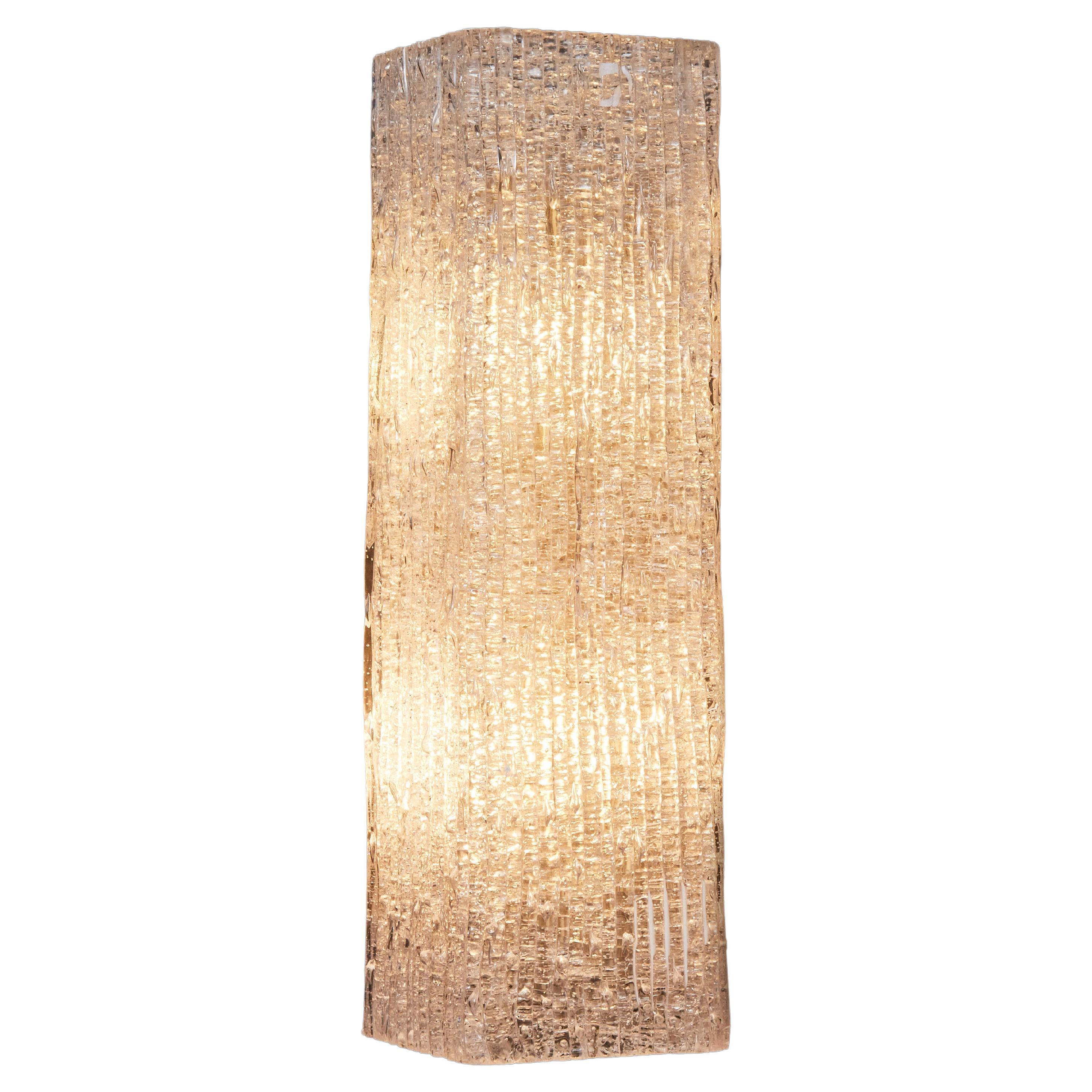 Pair of Textured Plexi Wall Sconces For Sale