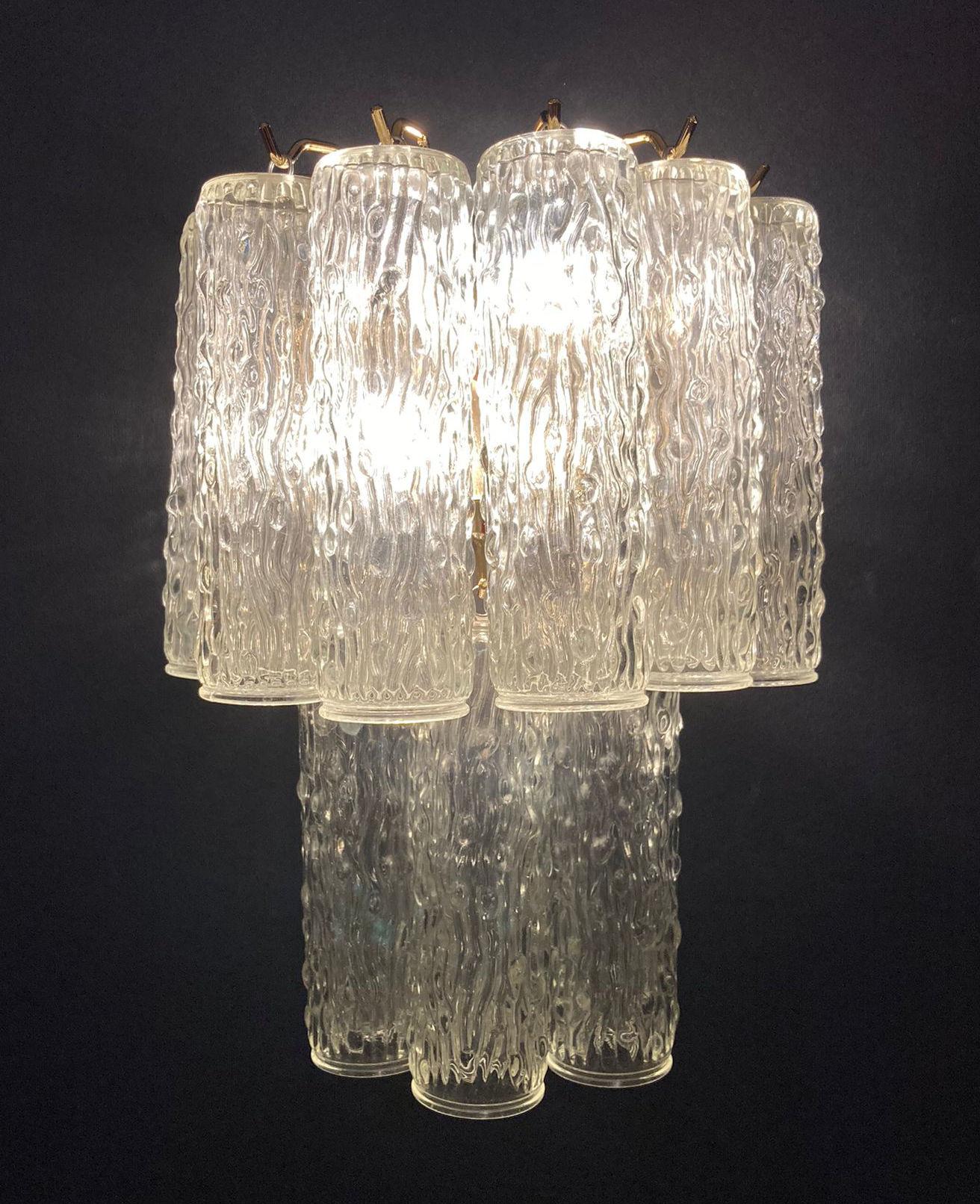 Pair of Textured Tubes Sconces, 2 Pairs Available In Good Condition For Sale In Los Angeles, CA
