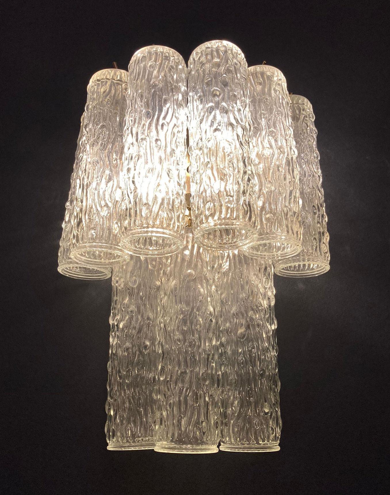 20th Century Pair of Textured Tubes Sconces, 2 Pairs Available For Sale