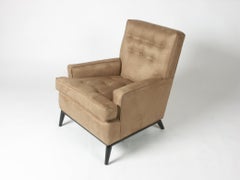 Pair of T.H. Robsjohn-Gibbings for Widdicomb High Back Club Chairs Ebonized Base