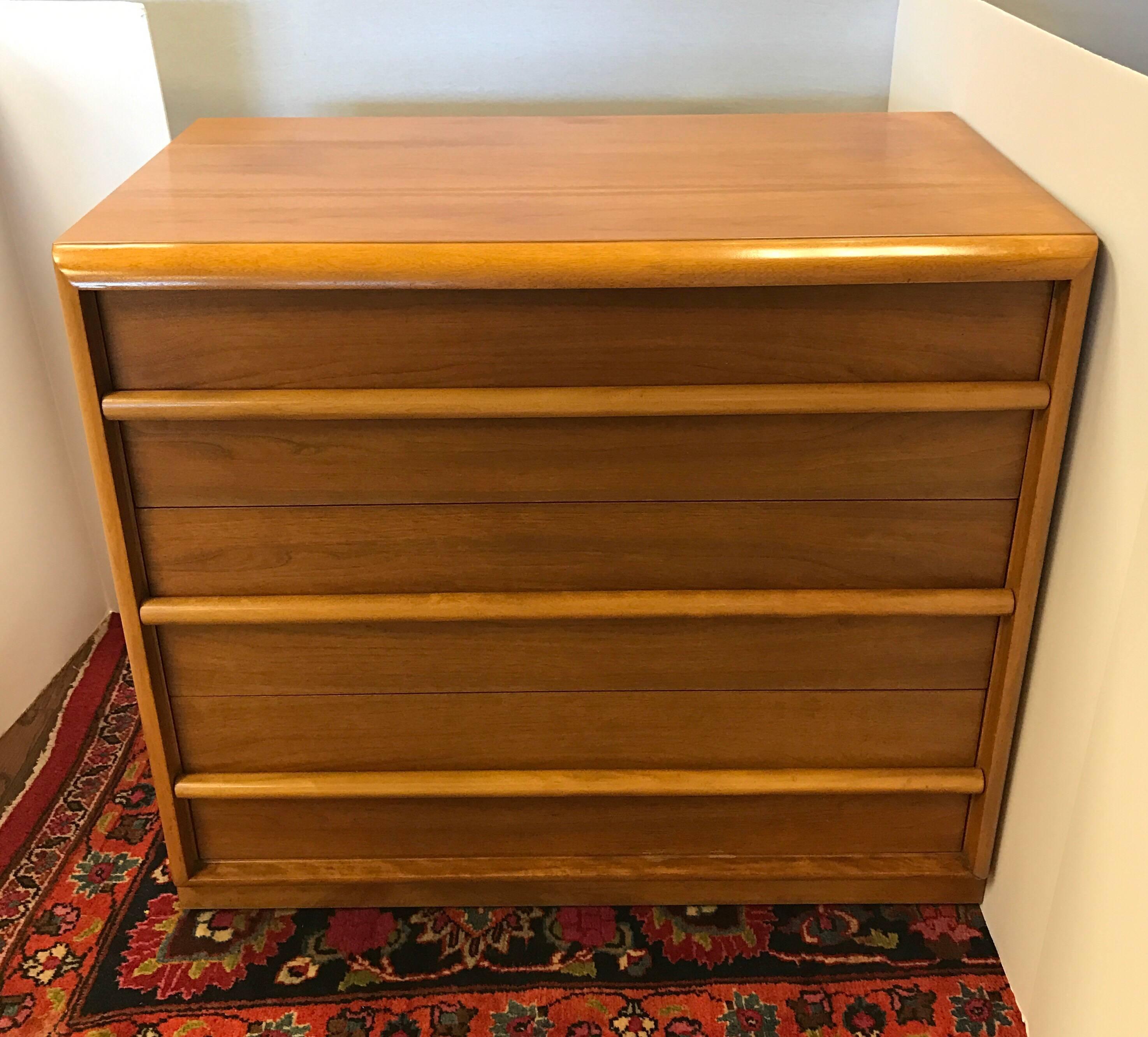 Signed inside top drawer, circa 1950s. The quintessential Mid-Century Modern dressers!