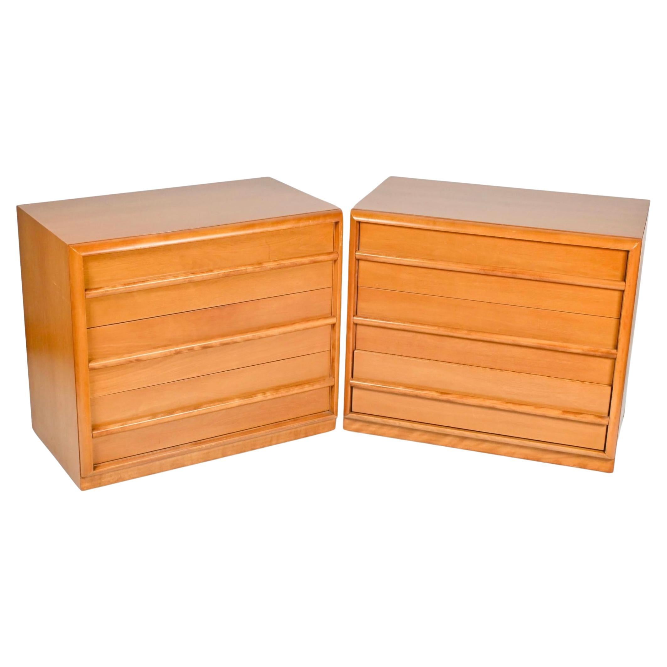 Pair of T.H. Robsjohn-Gibbings for Widdicomb Bedside Tables / Chests For Sale