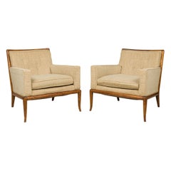 Coppia di T.H. Robsjohn-Gibbings per Widdicomb con struttura in legno di noce beige