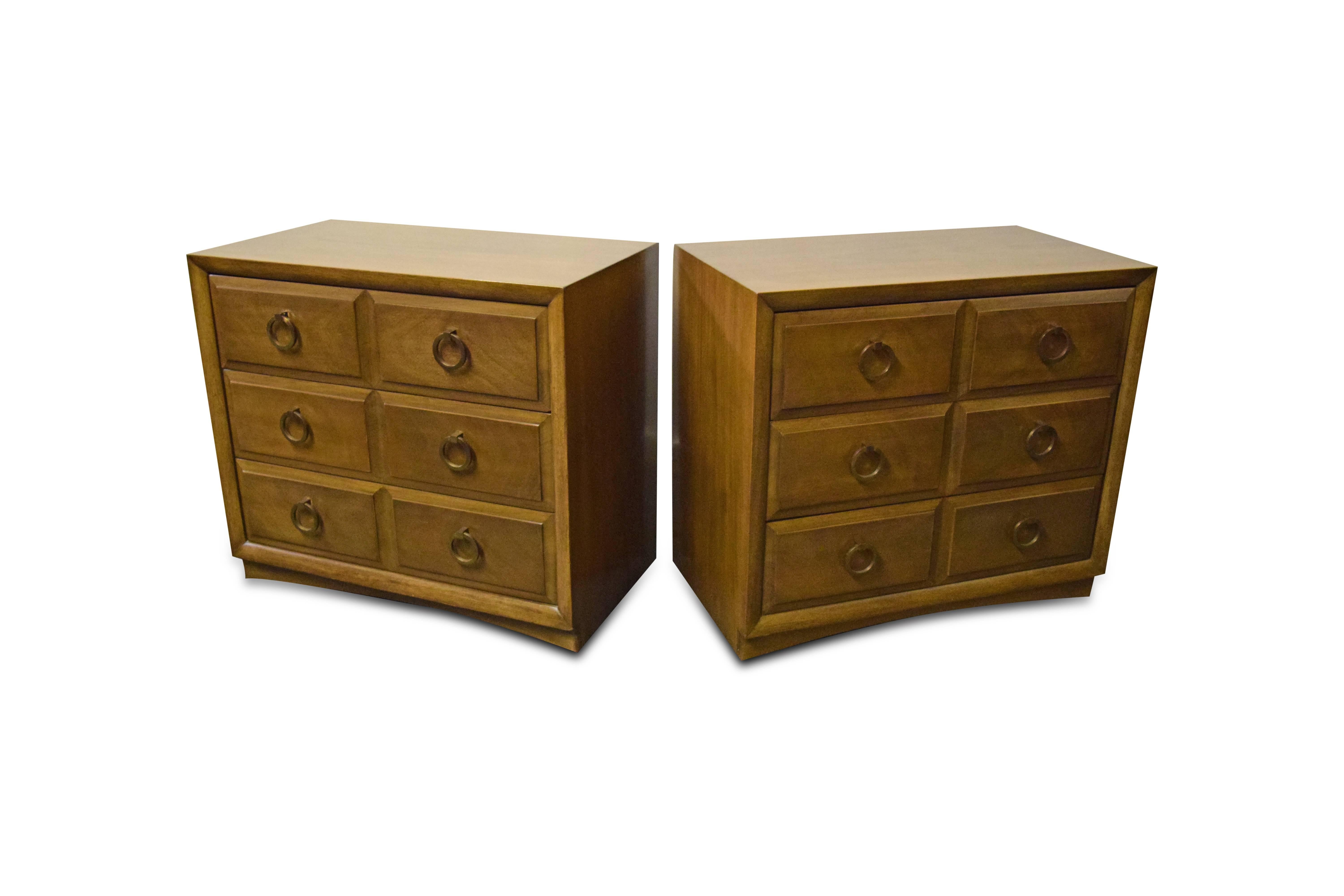 Pair of T.H. Robsjohn-Gibbings for Widdicomb chest of drawers.
