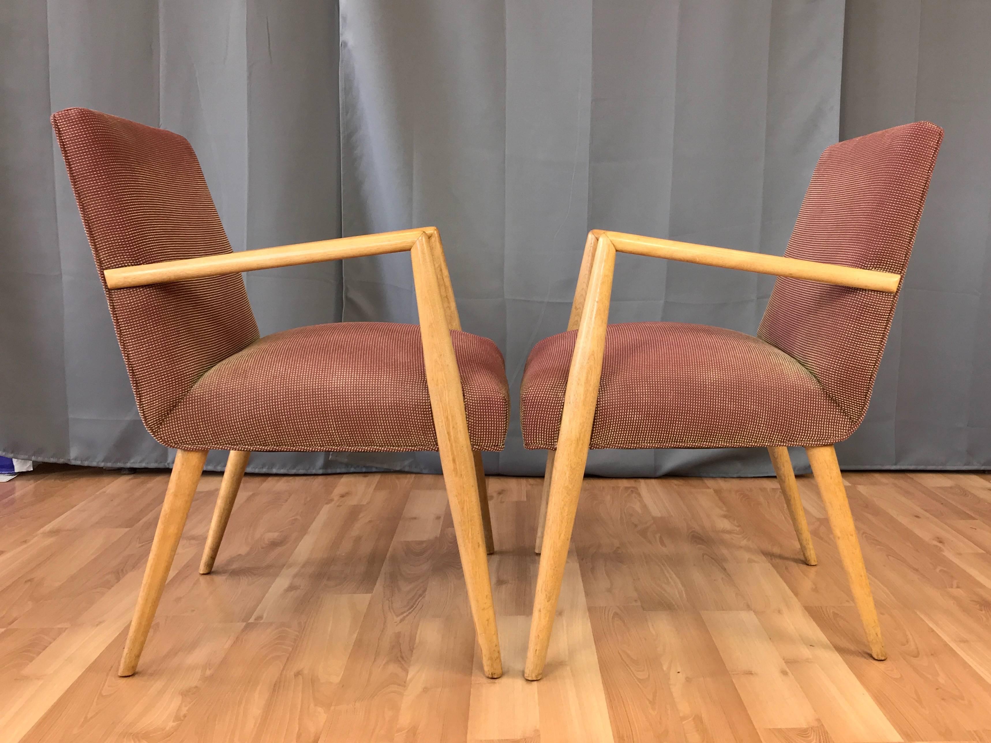 Mid-20th Century Pair of T.H. Robsjohn-Gibbings for Widdicomb Model 1686 Maple Dining Chairs