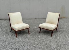 Pair of T.H. Robsjohn-Gibbings for Widdicomb Rarely Seen Petite Slipper Chairs