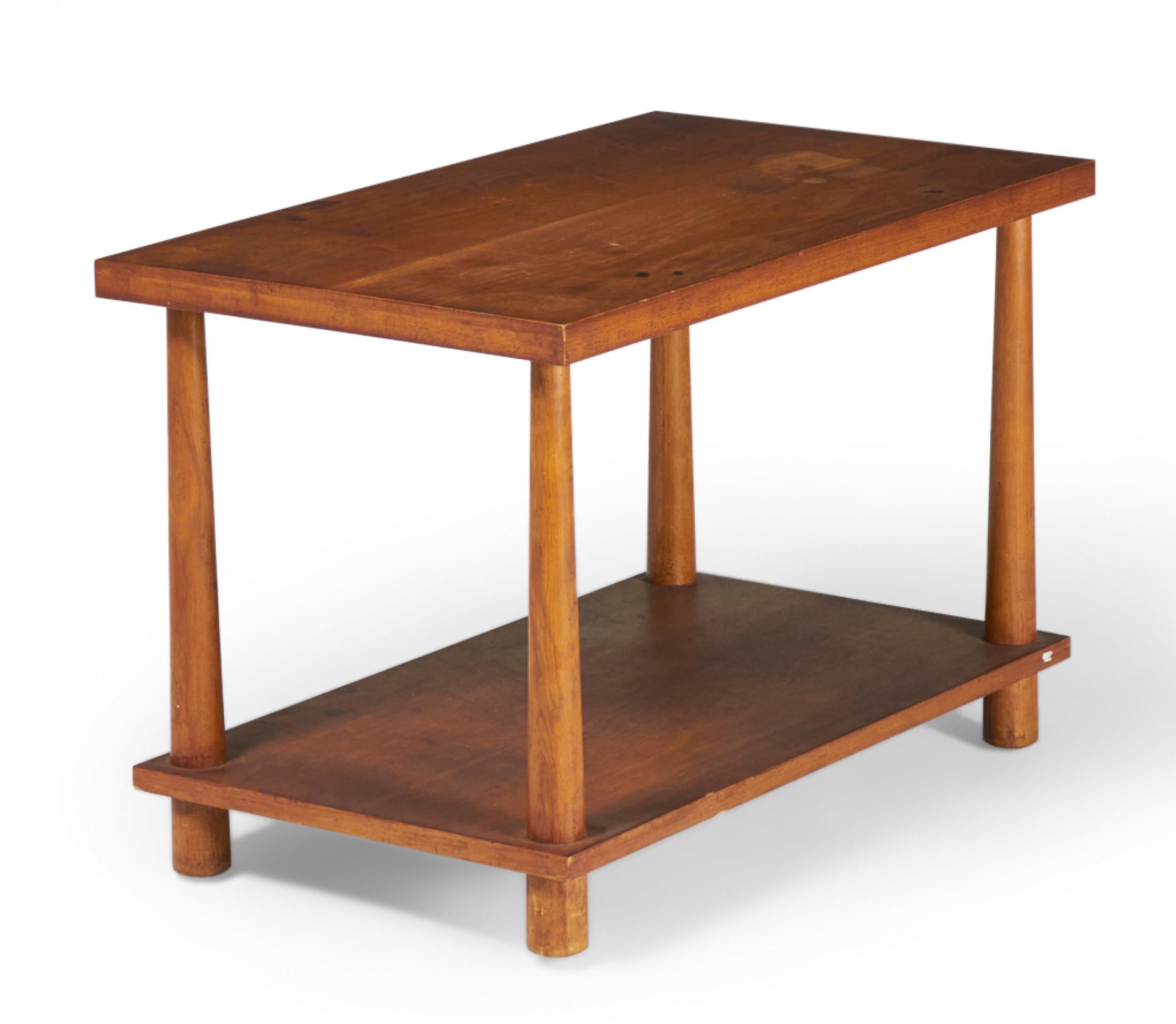 American Pair of T.H. Robsjohn-Gibbings for Widdicomb Tapered Dowel Leg End Tables For Sale