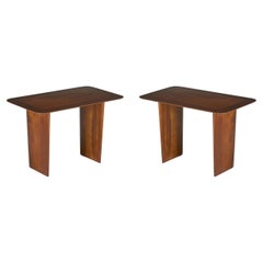 Vintage Pair of T.H. Robsjohn-Gibbings for Widdicomb 'Wing' Walnut End Tables