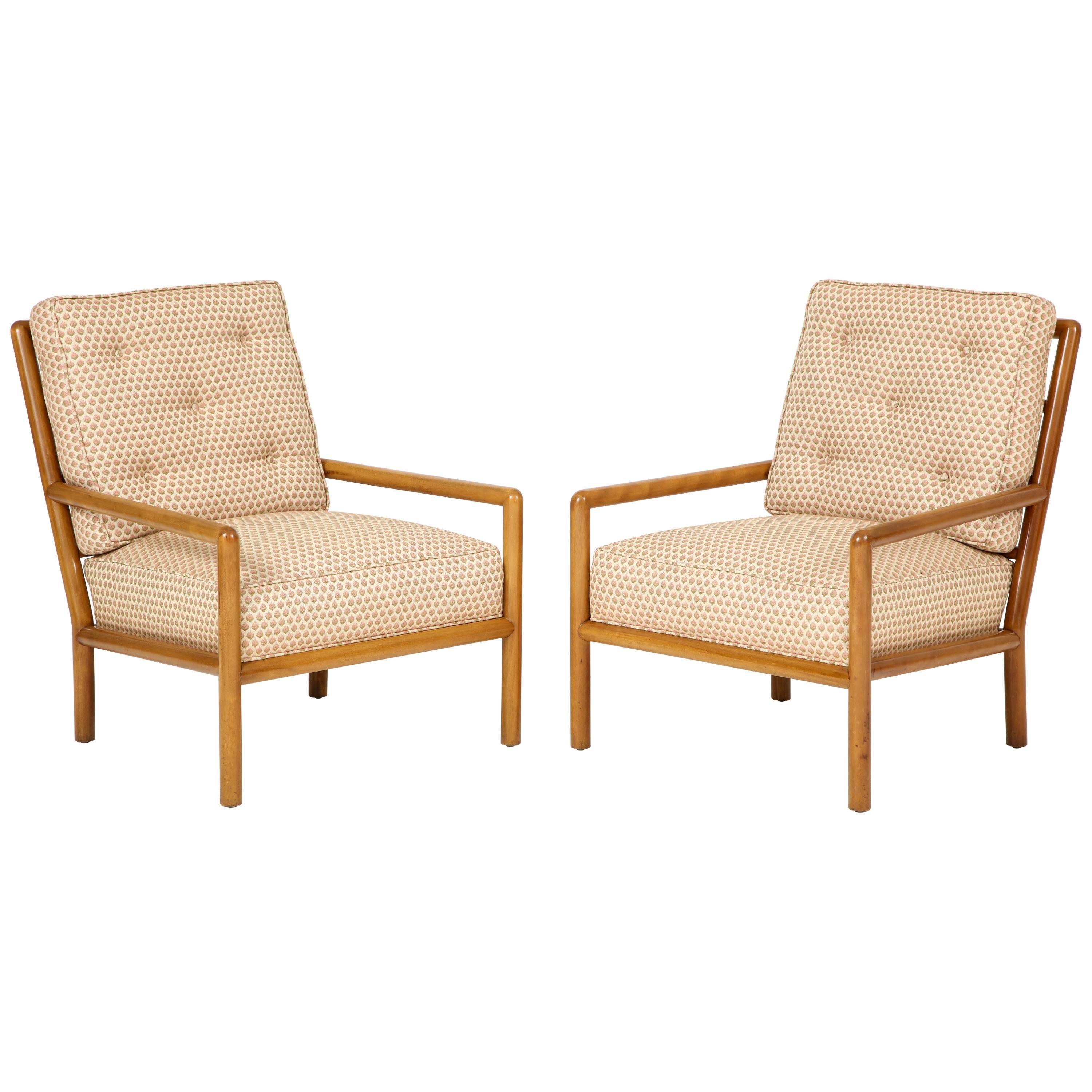 Pair of T.H. Robsjohn-Gibbings Lounge Chairs, circa 1950s