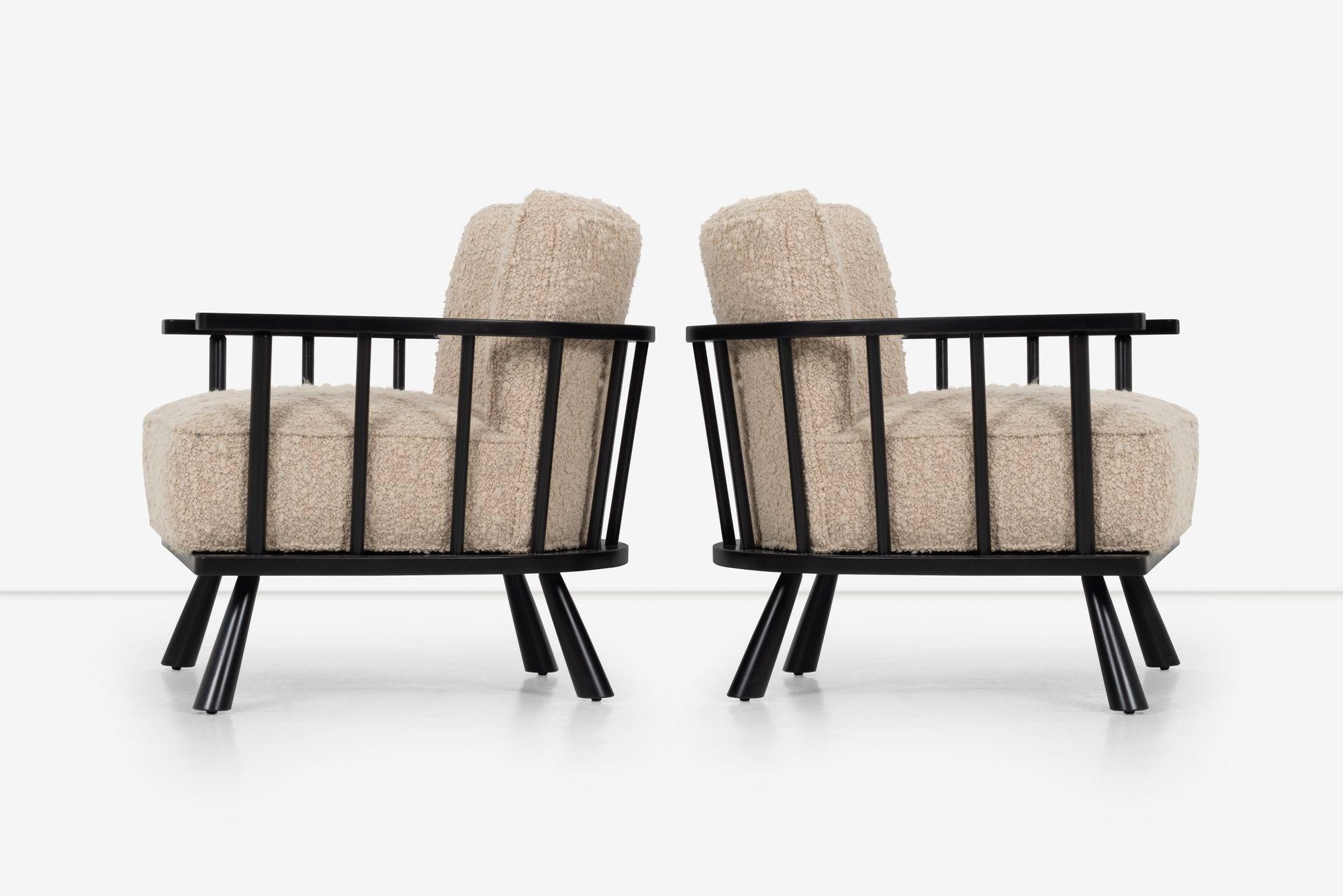 Upholstery Pair of `T.H. Robsjohn-Gibbings Lounge Chairs for Widdicomb For Sale
