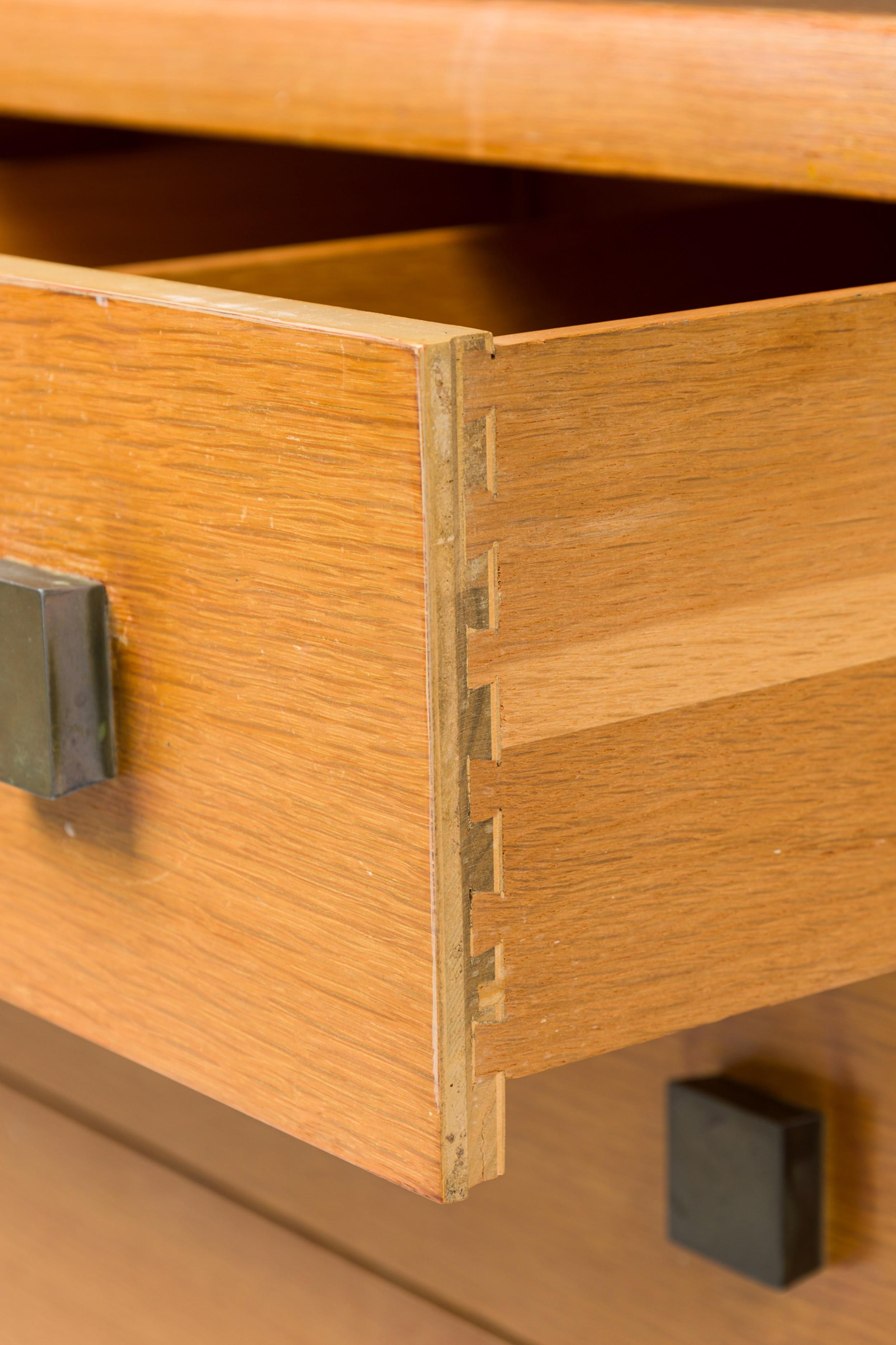Pair of T.H. Robsjohn-Gibbings Mid-Century American Modern Bleached Walnut For Sale 7
