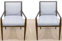 Pair of T.H. Robsjohn-Gibbings Sleek Lined Armchairs for Widdicomb