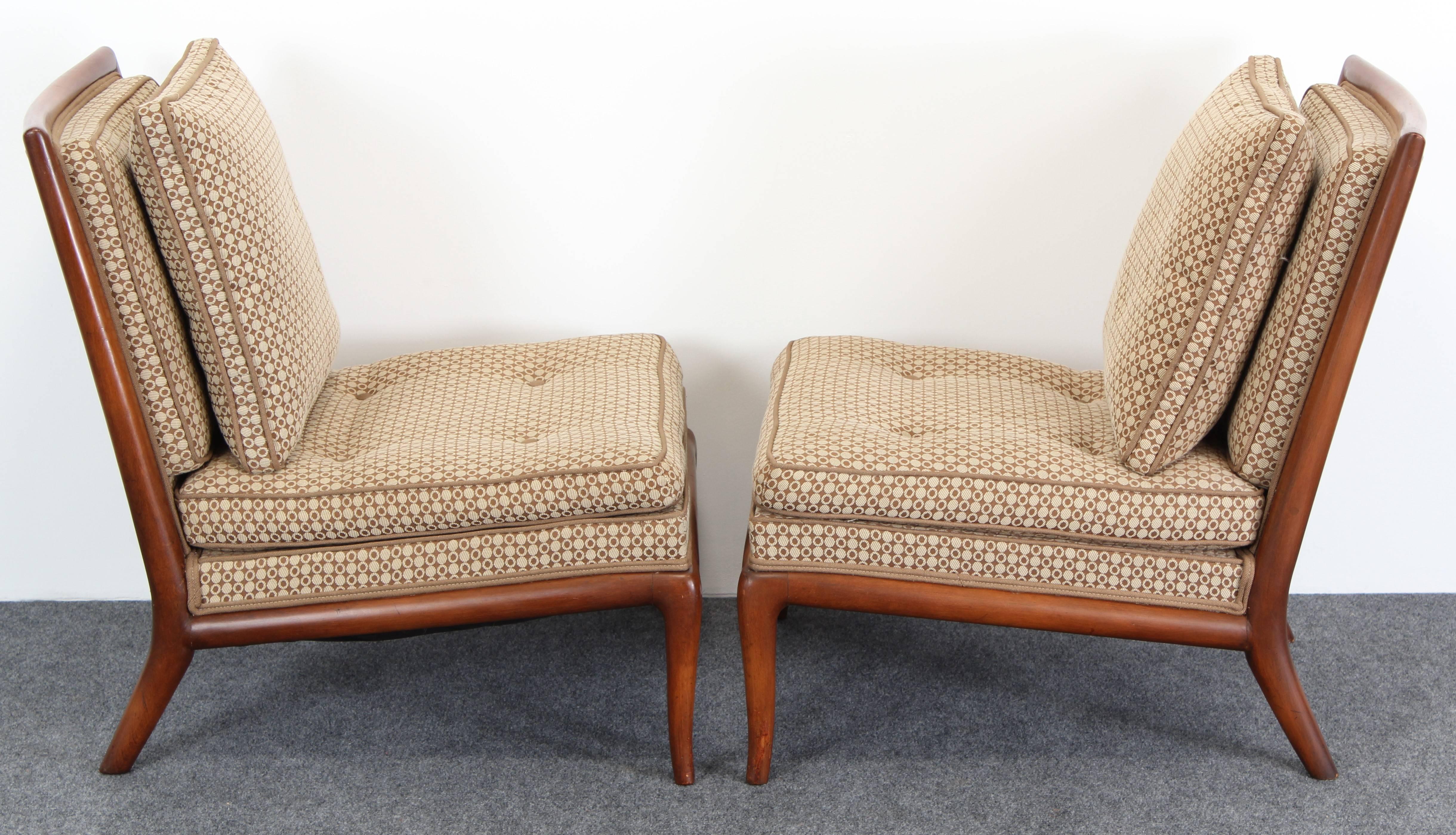 Pair of T.H. Robsjohn-Gibbings Slipper Chairs, 1950s 3