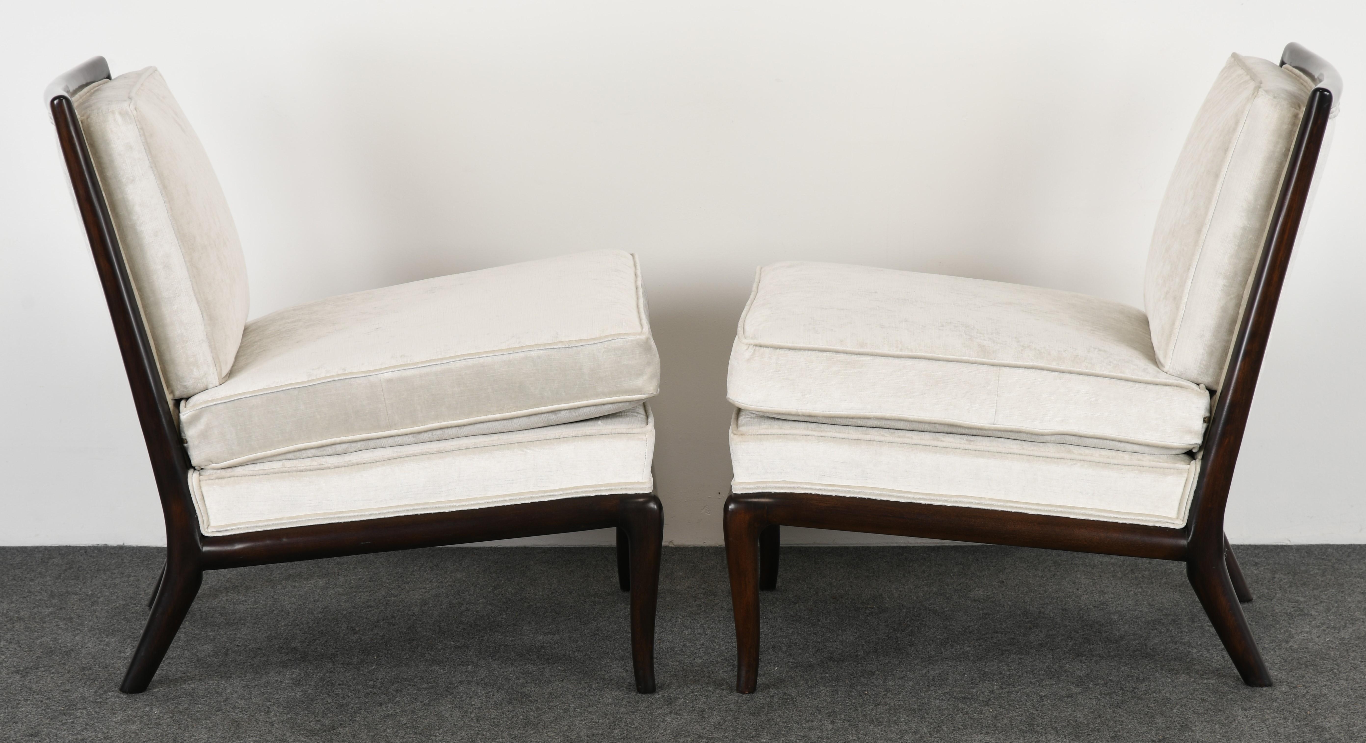 Pair of T.H. Robsjohn Gibbings Slipper Chairs, 1950s In Excellent Condition In Hamburg, PA