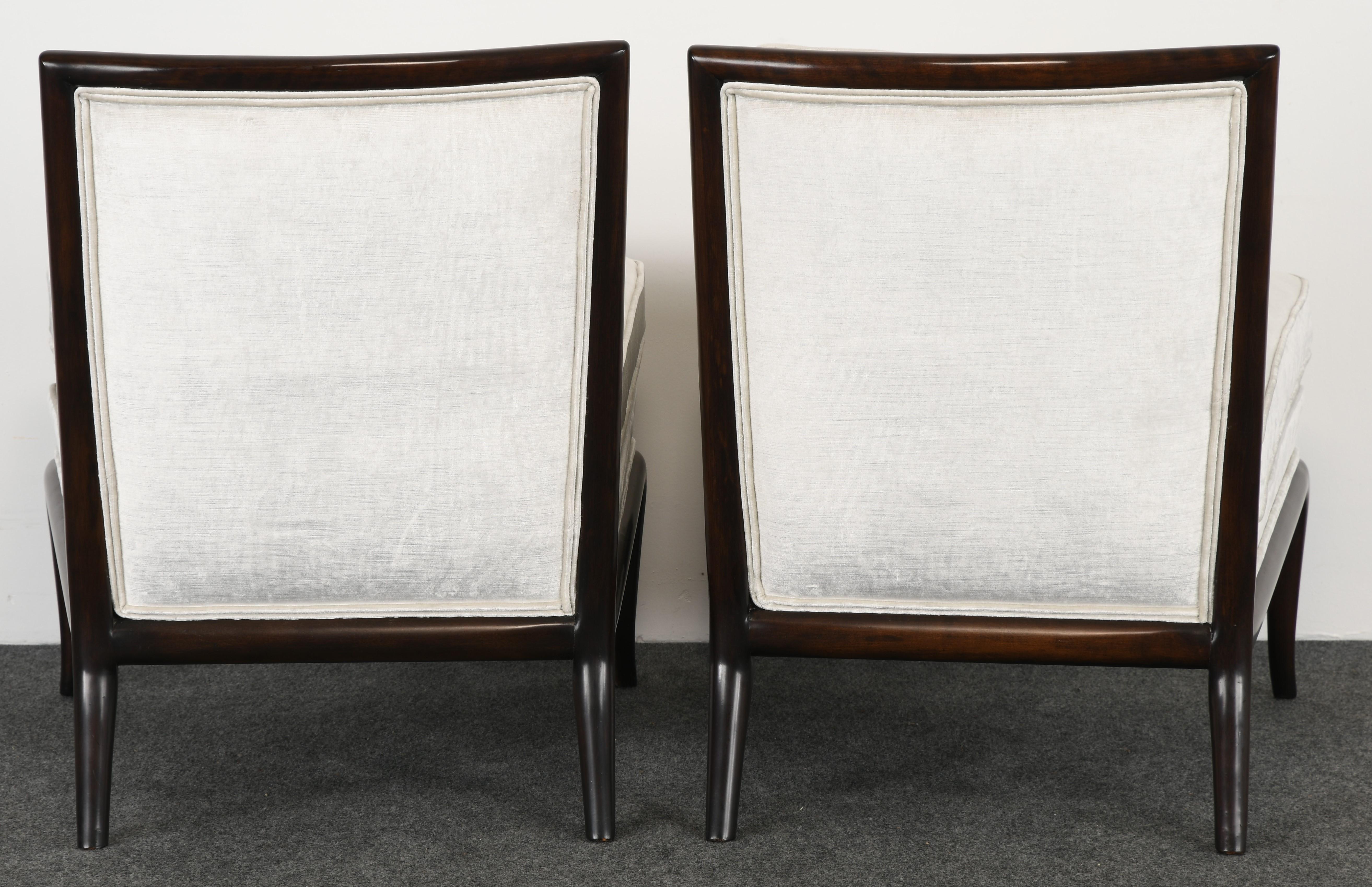 Mid-20th Century Pair of T.H. Robsjohn Gibbings Slipper Chairs, 1950s