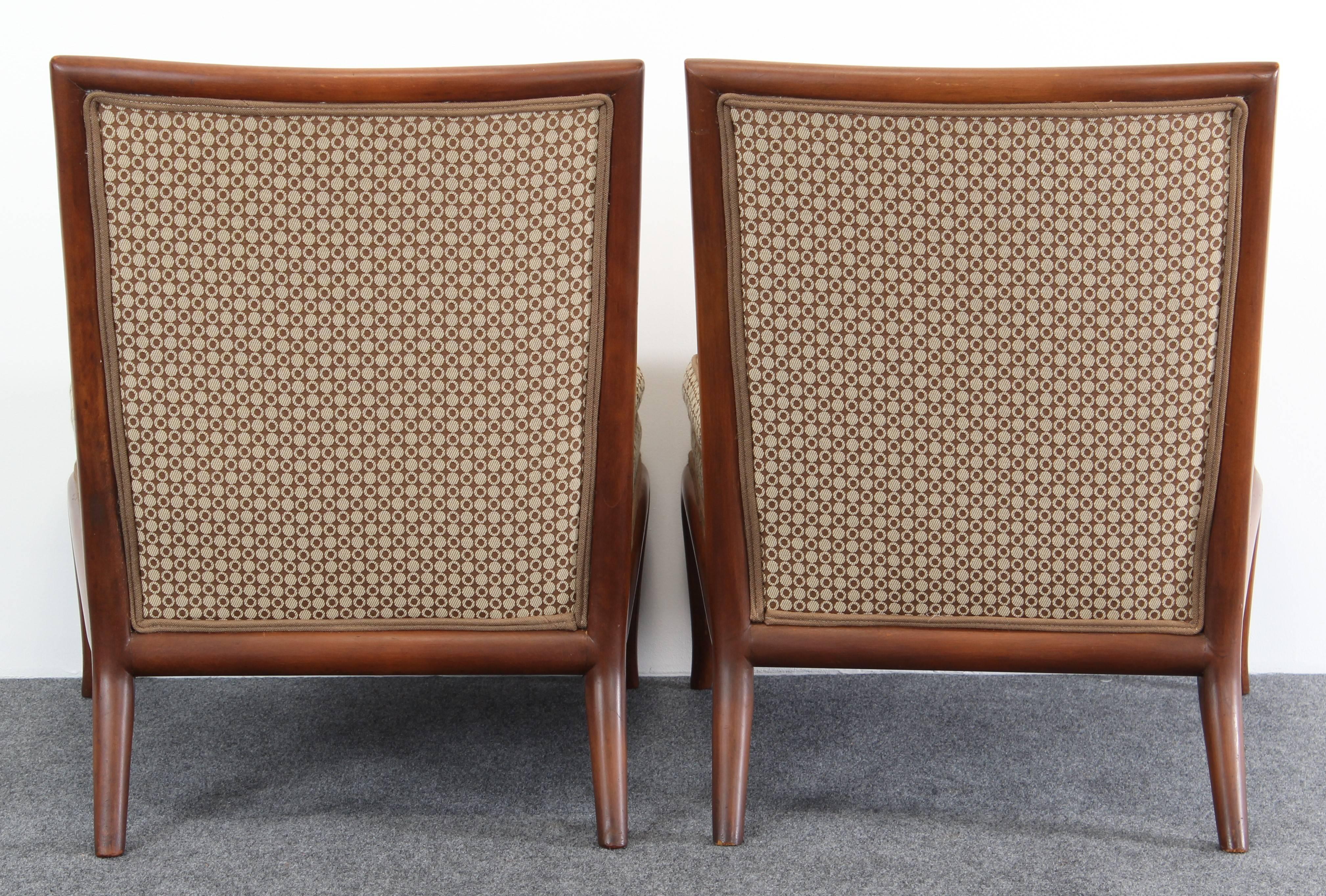 Mid-20th Century Pair of T.H. Robsjohn-Gibbings Slipper Chairs, 1950s