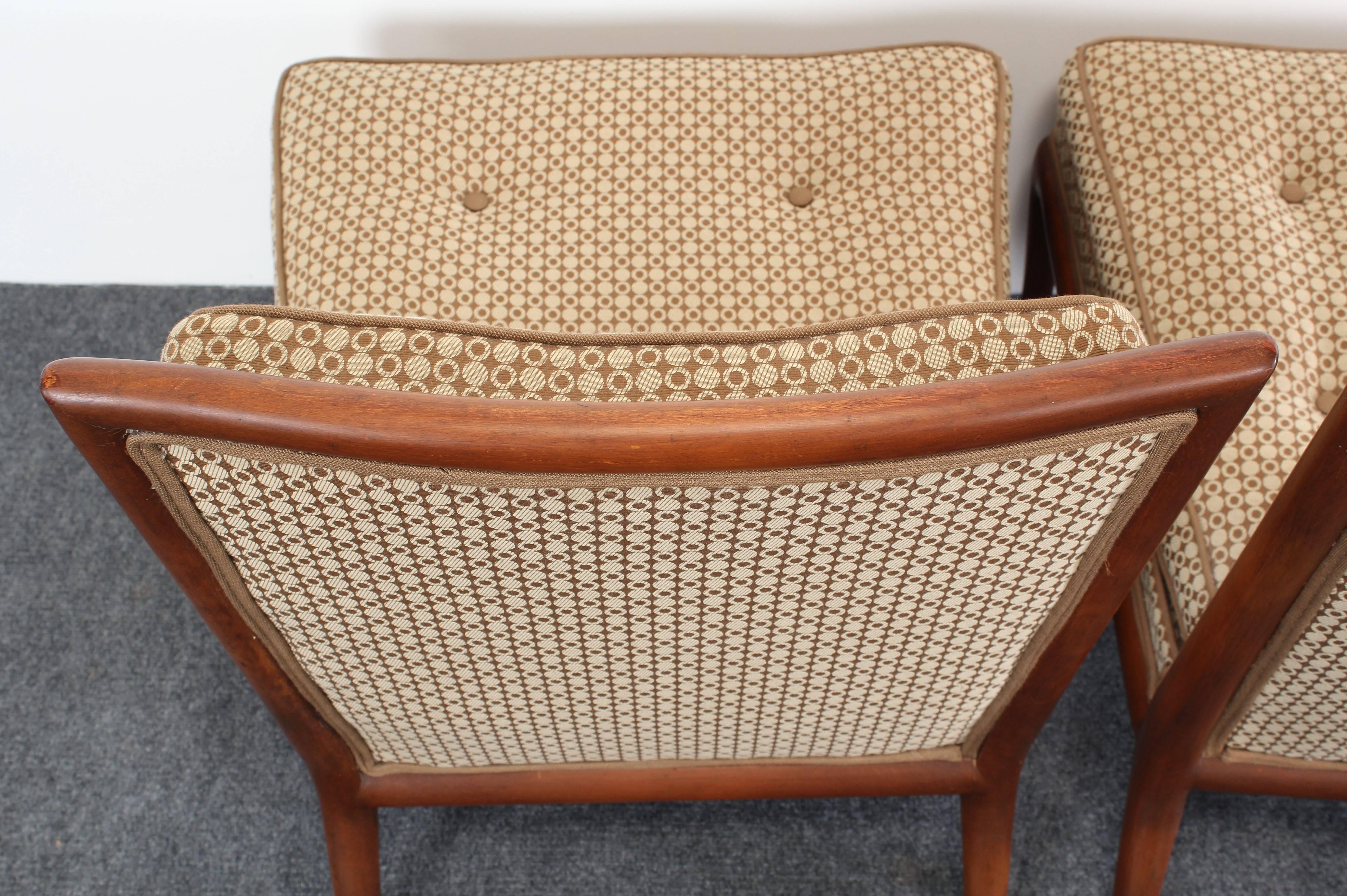 Upholstery Pair of T.H. Robsjohn-Gibbings Slipper Chairs, 1950s
