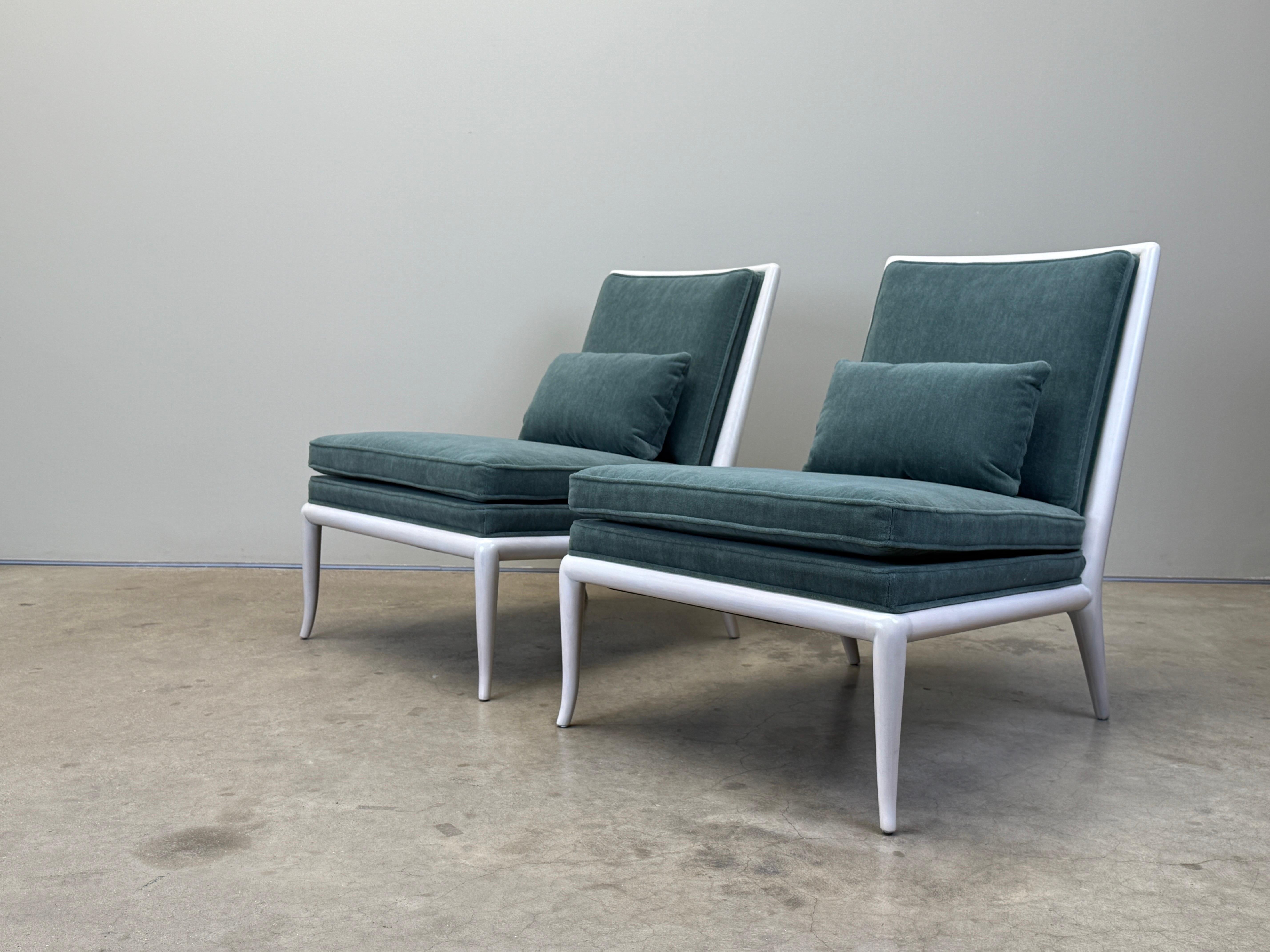 Pareja de T.H. Sillones Robsjohn-Gibbings Slipper mediados del siglo XX en venta