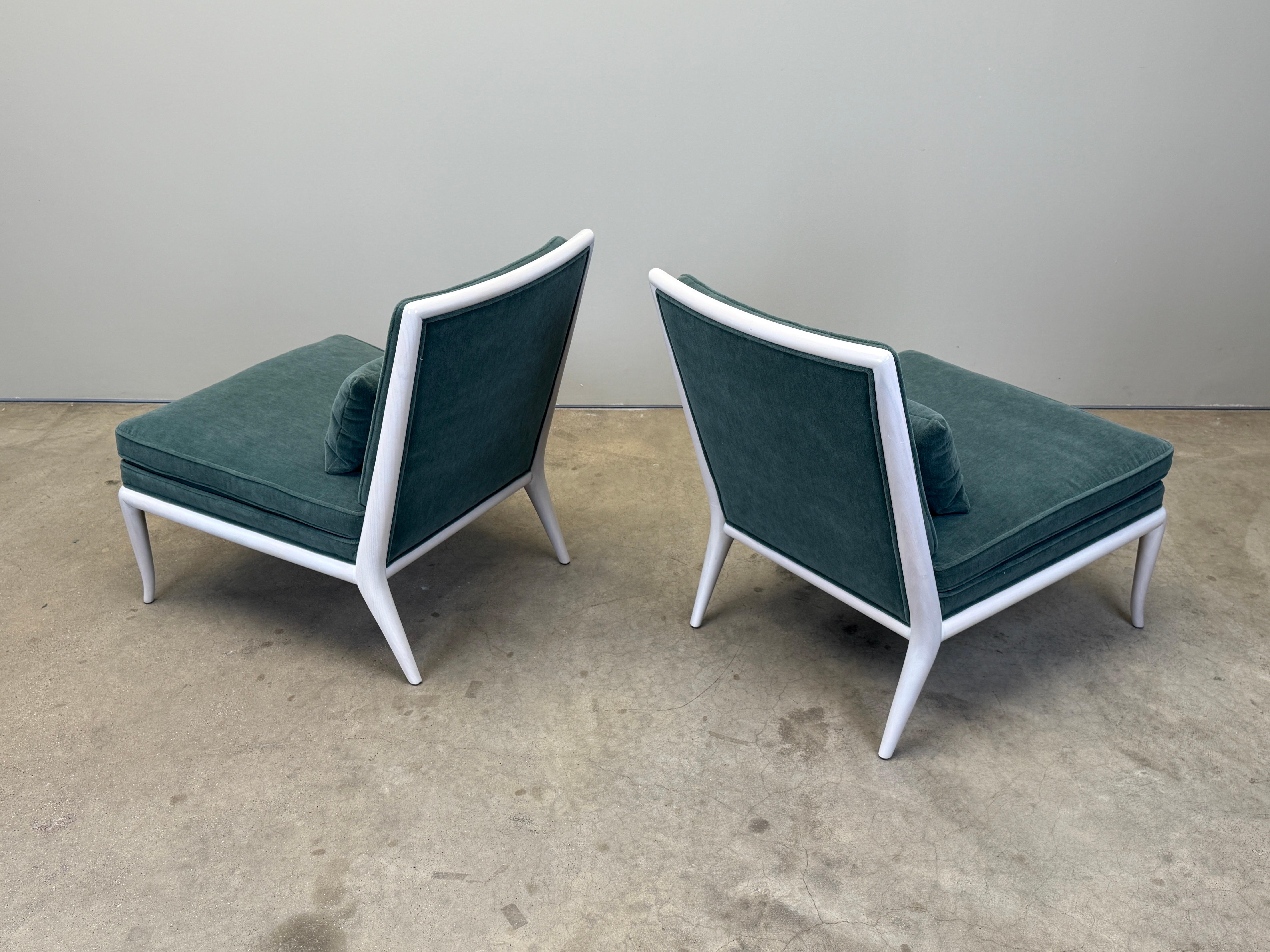 Pareja de T.H. Sillones Robsjohn-Gibbings Slipper en venta 2