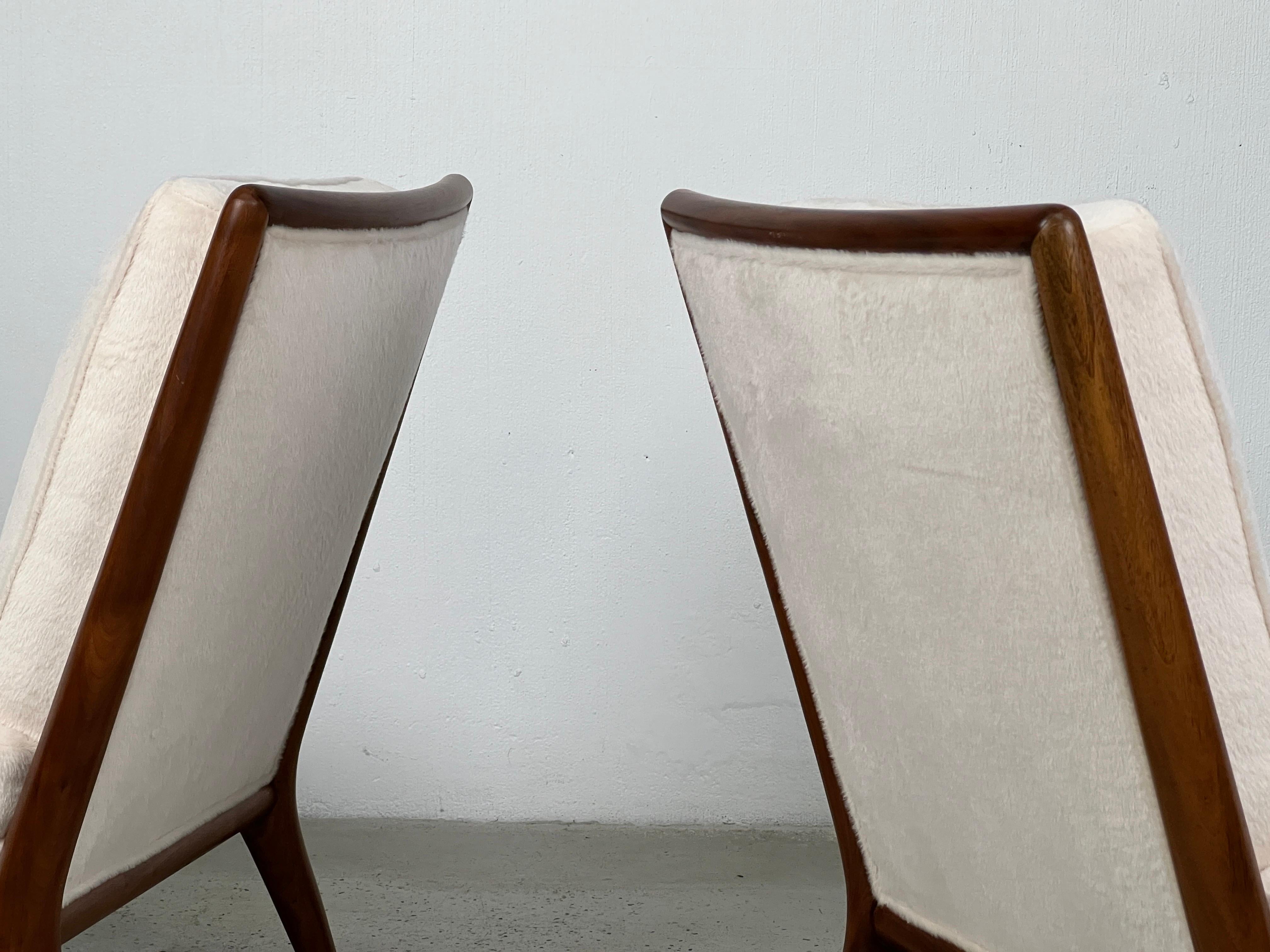Pair of T.H. Robsjohn-Gibbings Slipper Chairs For Sale 3