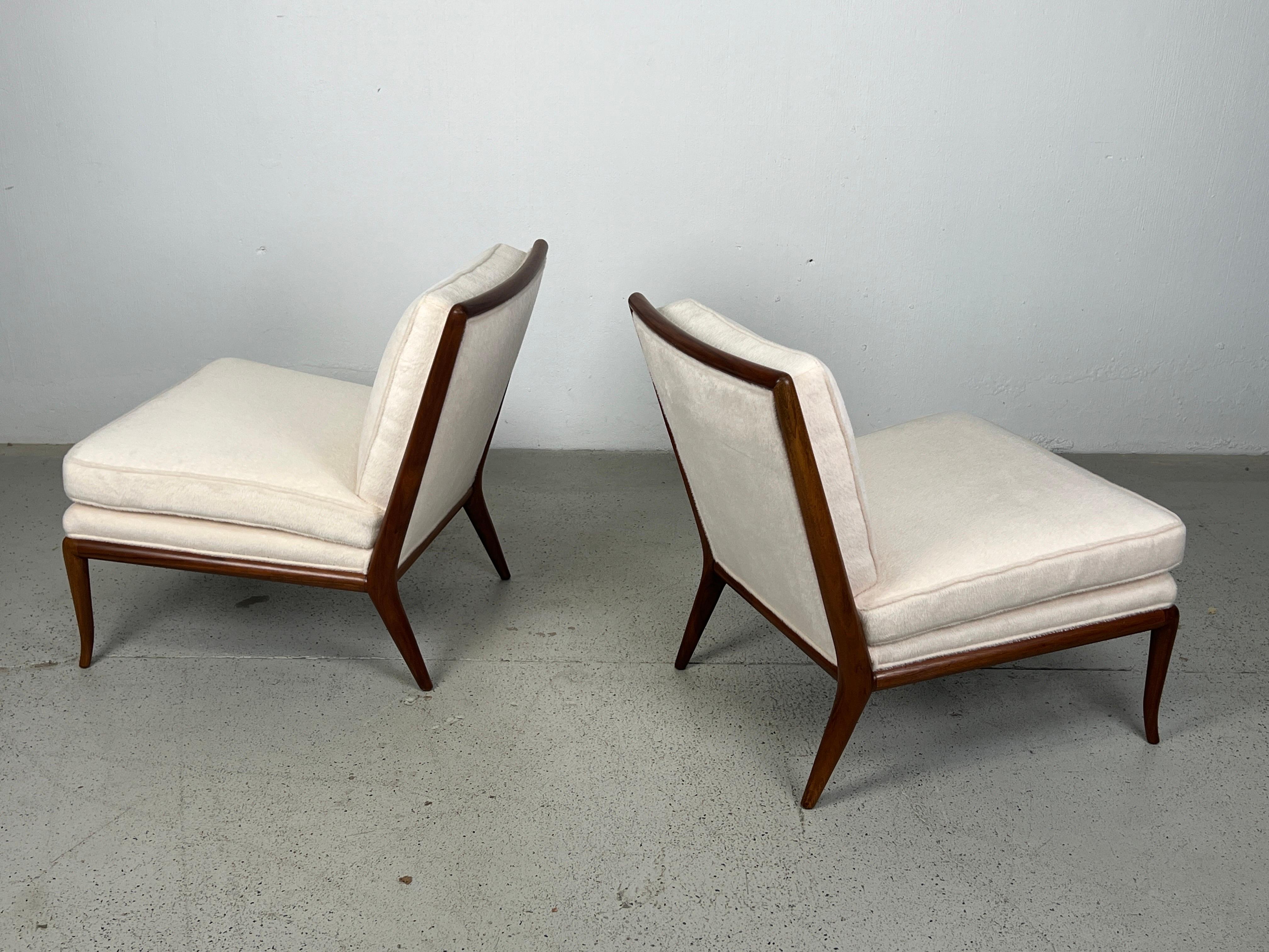Pair of T.H. Robsjohn-Gibbings Slipper Chairs For Sale 4
