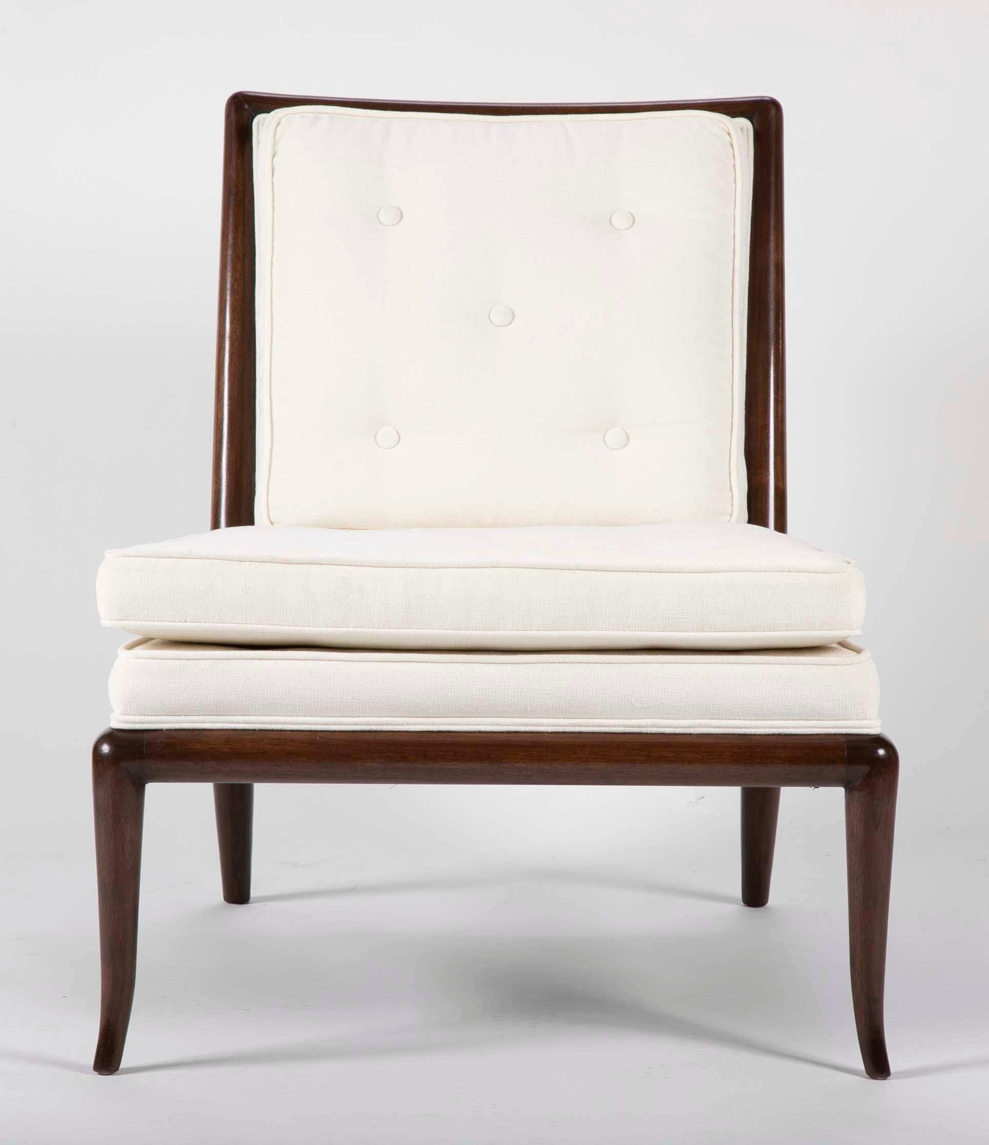 American Pair of T.H Robsjohn- Gibbings Slipper Chairs for Widdicomb