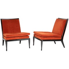 Pair of T.H Robsjohn- Gibbings Slipper Chairs for Widdicomb