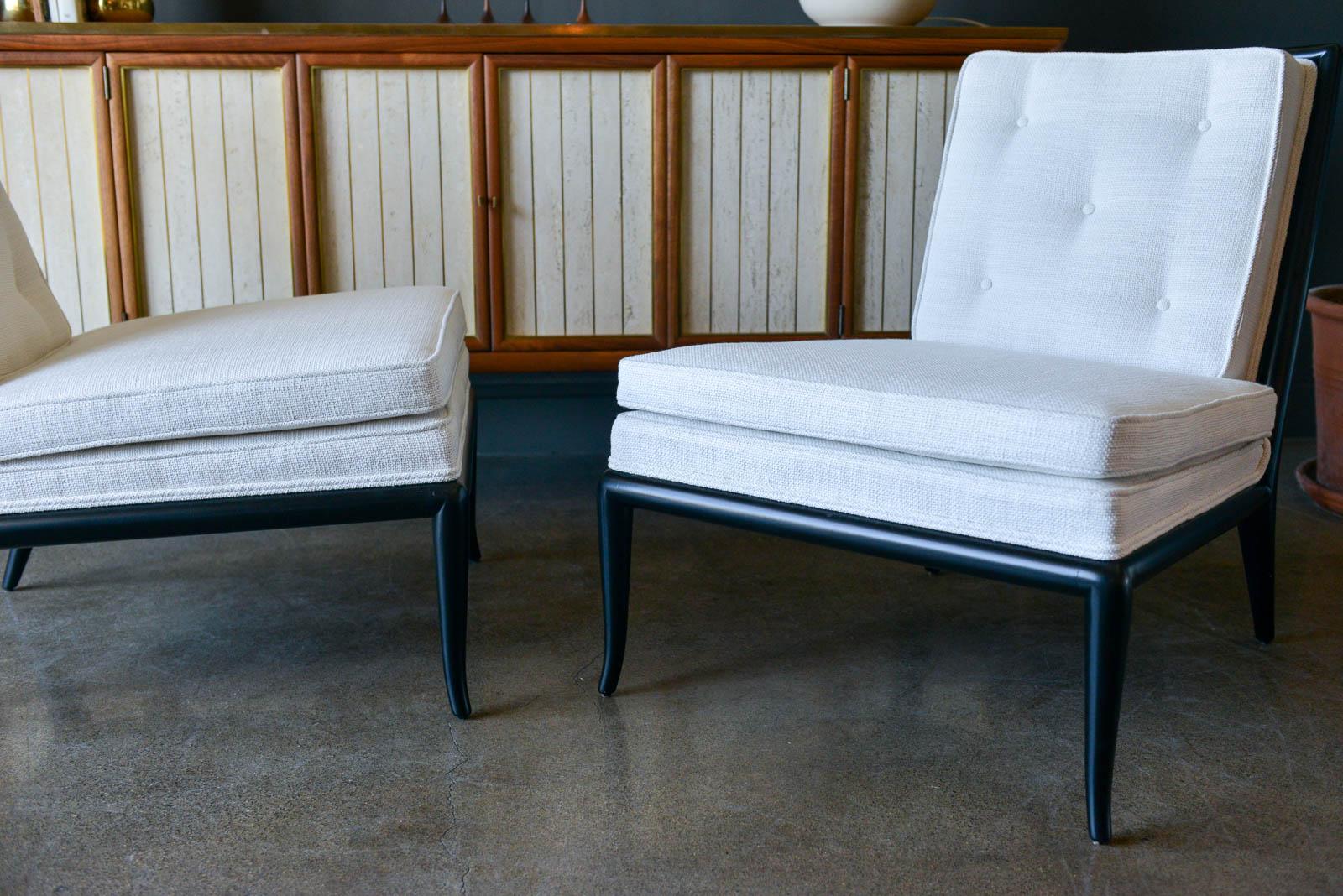 Pair of T.H. Robsjohn-Gibbings Slipper Chairs, Model WMB, 1955 In Excellent Condition In Costa Mesa, CA